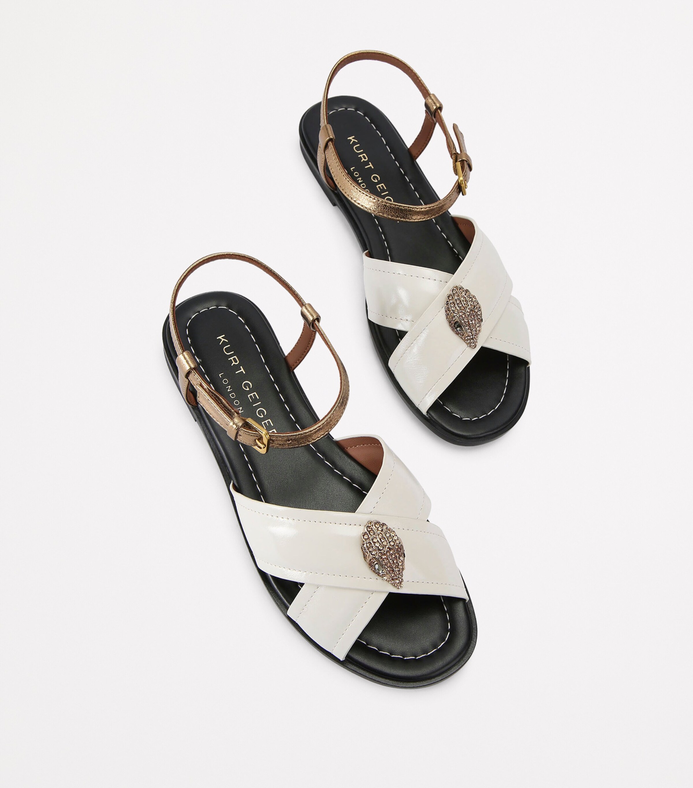 Kurt Geiger London Leather Orson Sandals Bone/comb Image 4