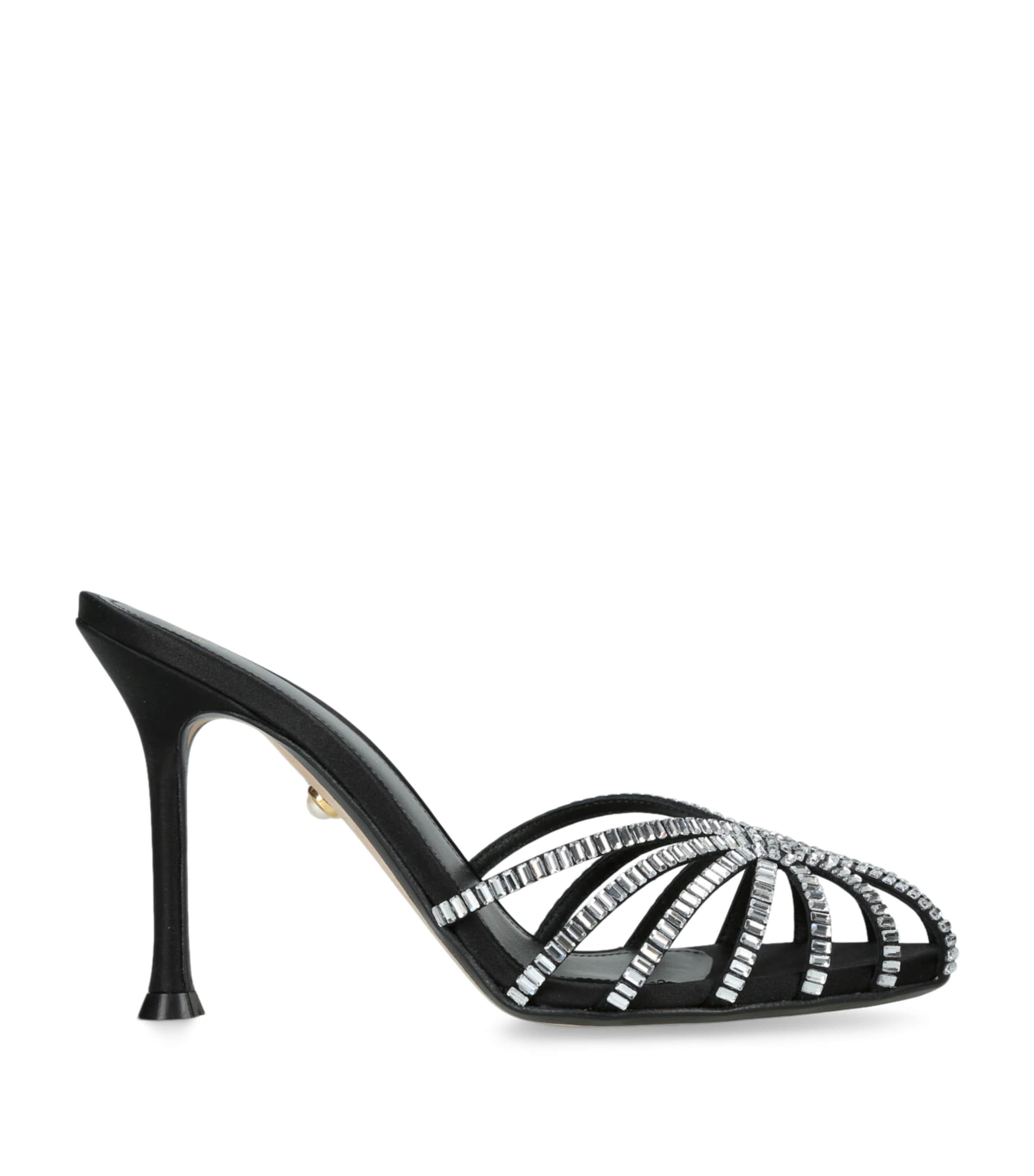 Alevì Satin Soraya Heeled Mules 95 In Multi