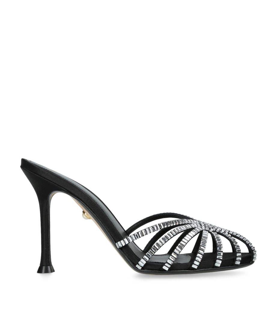 Satin Soraya Heeled Mules 95 BLACK Image 1