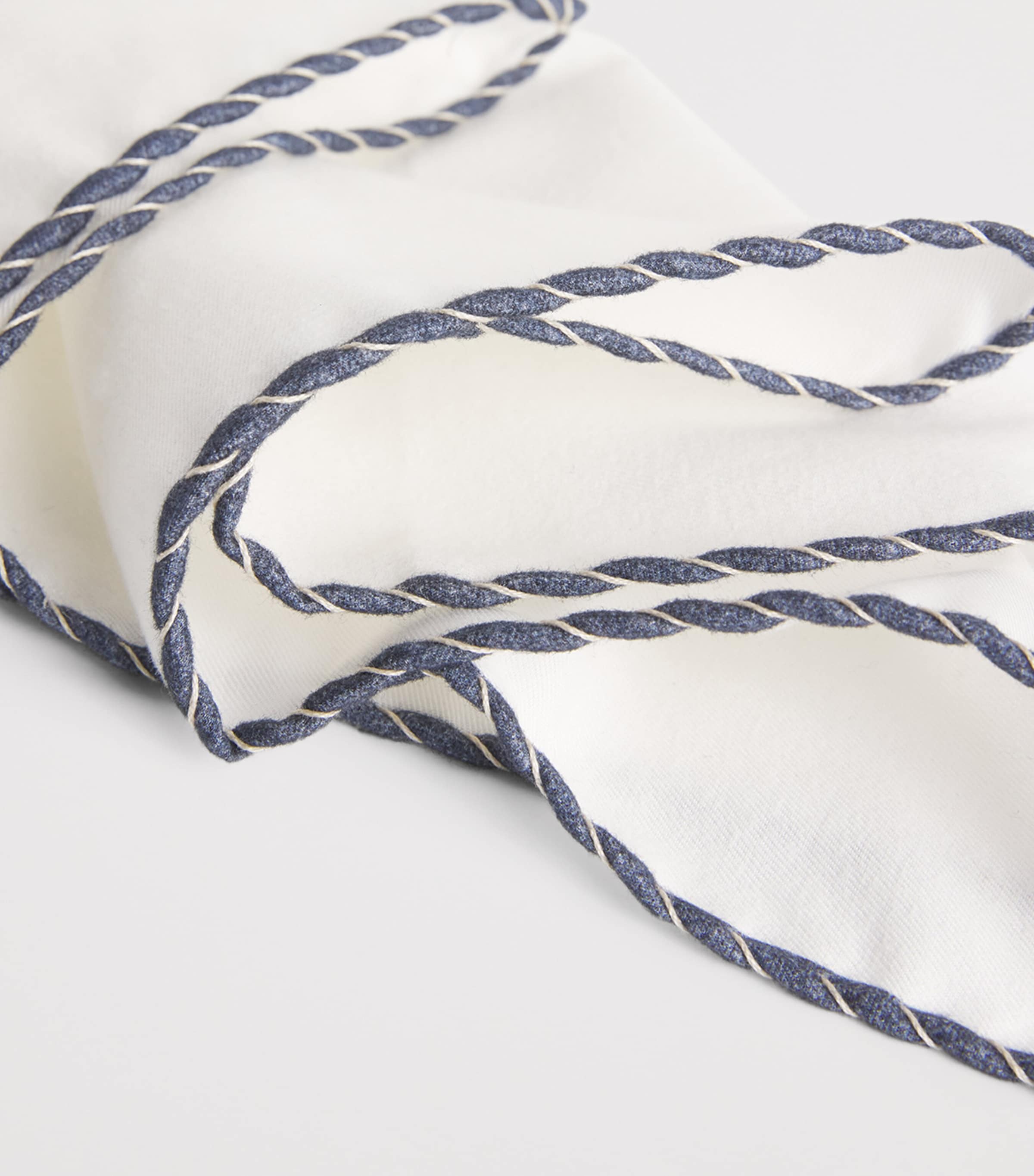 Cotton Pocket Square BIANCO, BLU E SABBIA Image 3