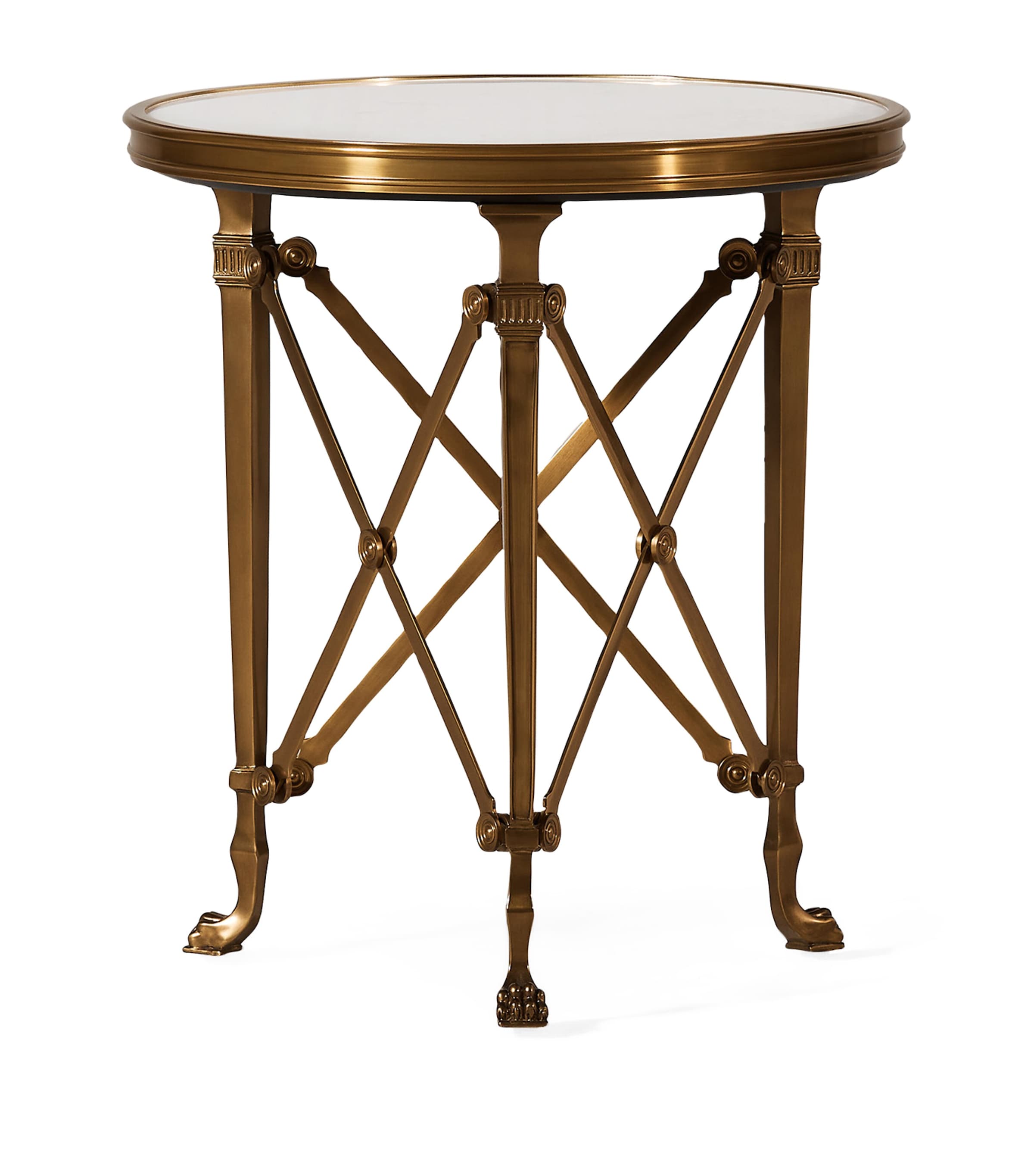 Polo Ralph Lauren Stone And Brass Cannes Gueridon Table In Gold