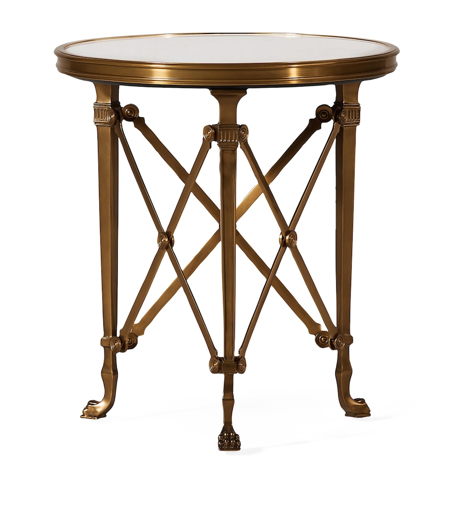 Stone and Brass Cannes Gueridon Table ESTATE BRASS Image 1