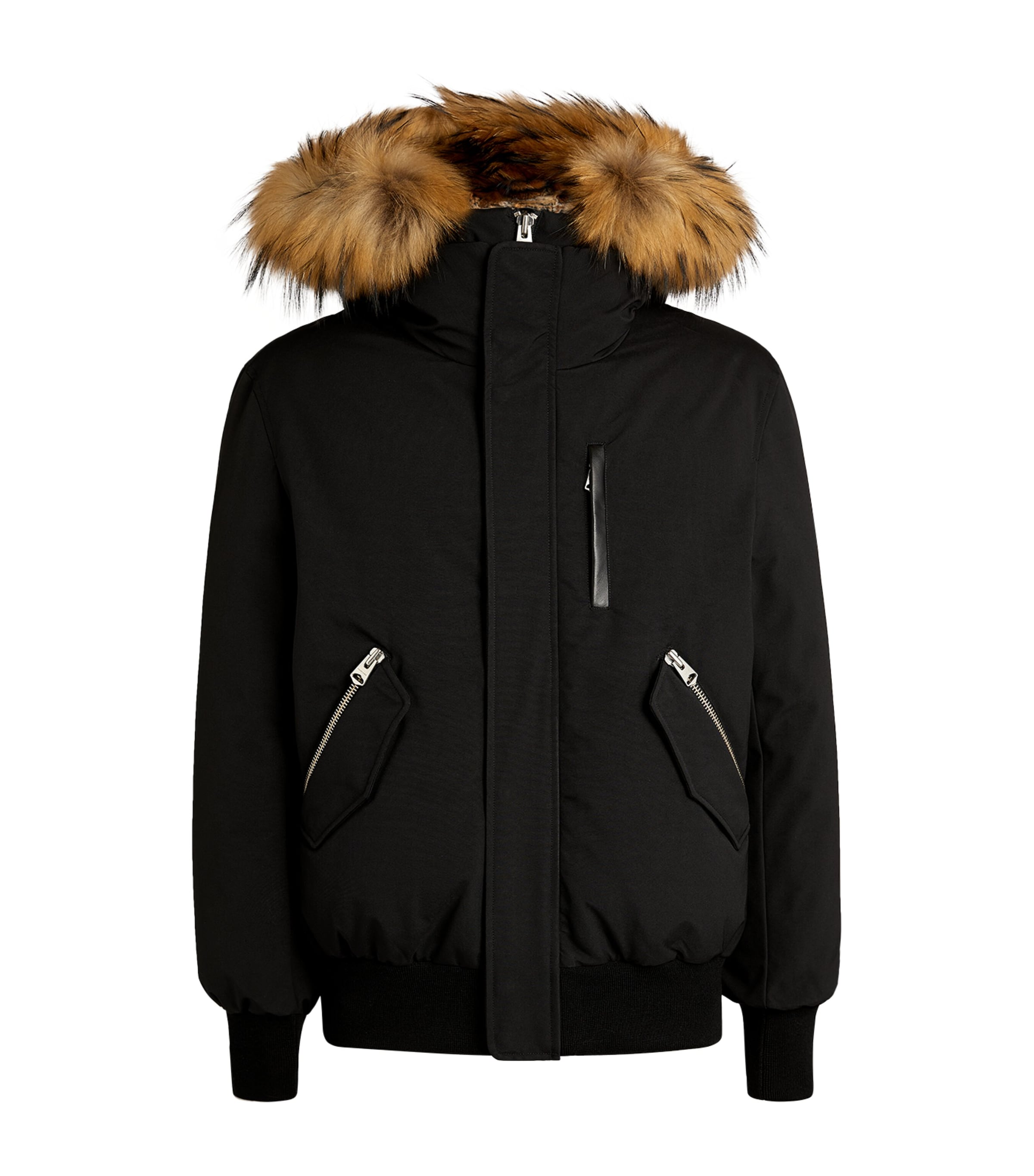 Shop Mackage Fur-trim Dixon Bomber Jacket In Black