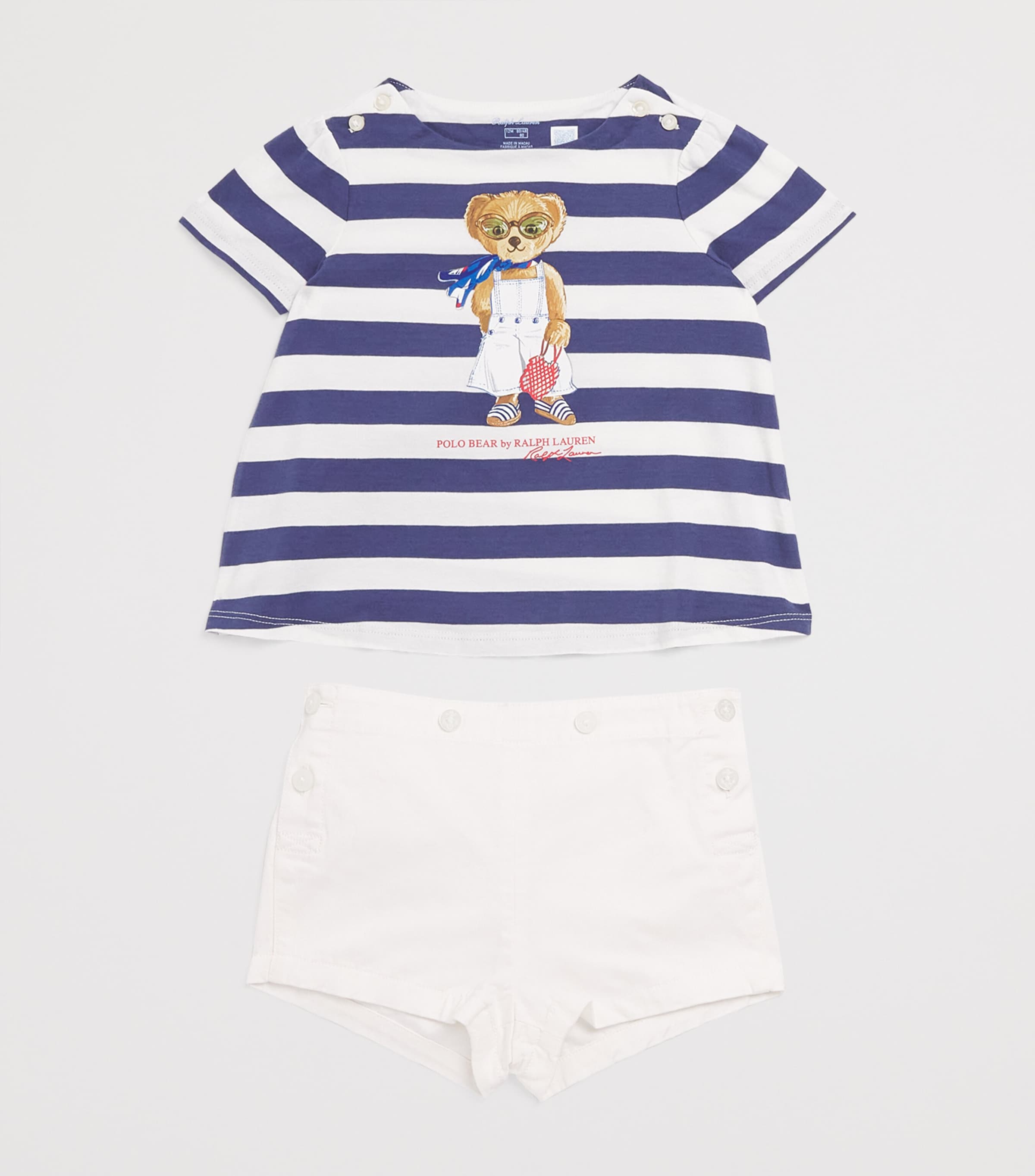 Ralph Lauren Kids Polo Bear T-Shirt and Shorts Set (3-24 Months) Image 1