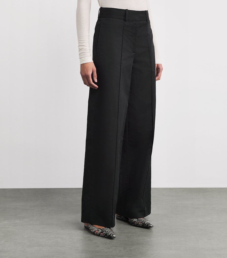 Joseph Womens Cotton-Linen Jnane Trousers Black Image 4