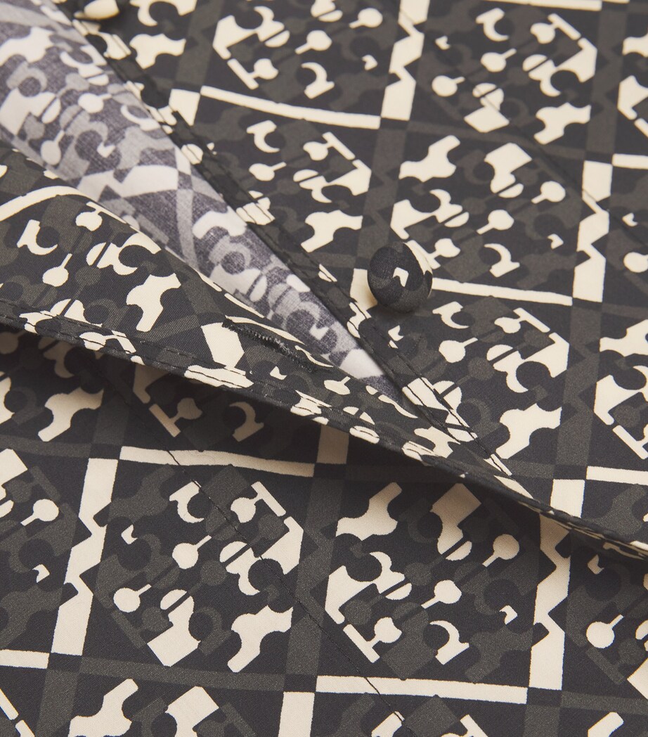 Cotton Printed Midi Dress 001 BLACK Image 5