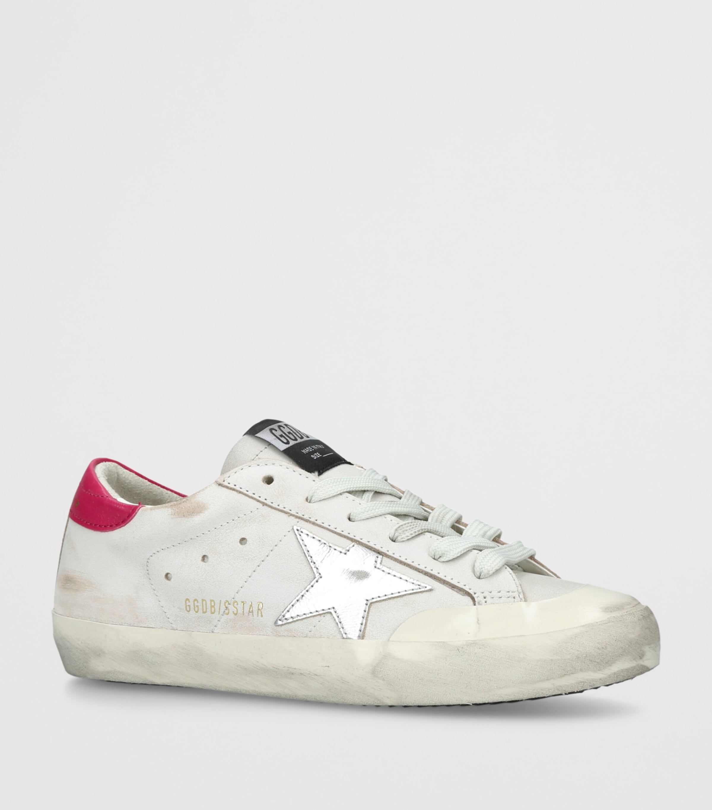 Golden Goose Womens Leather Super-Star Sneakers White/comb Image 3