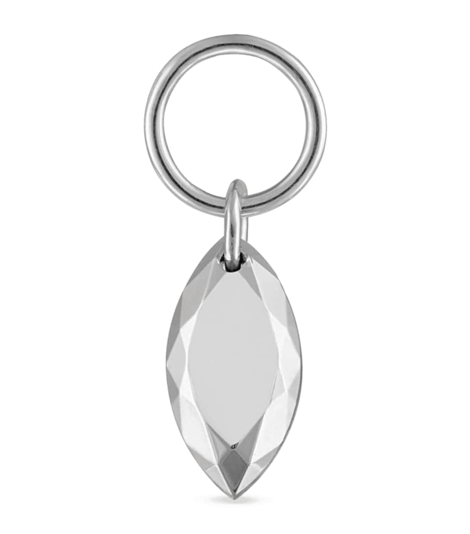 Faceted Gold Marquise Charm (5.5mm) WHITE GOLD Image 1