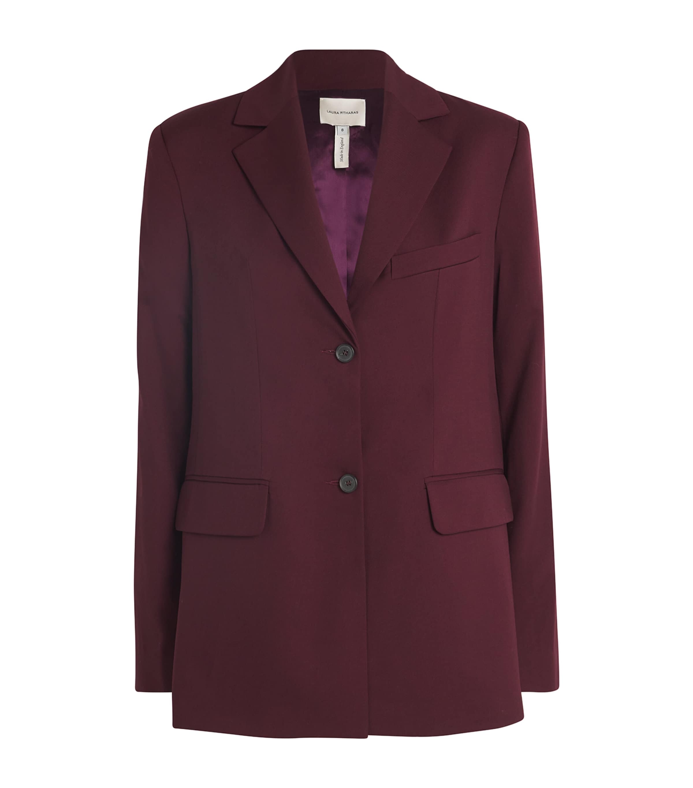 Laura Pitharas Wool Single-breasted Blazer In Purple