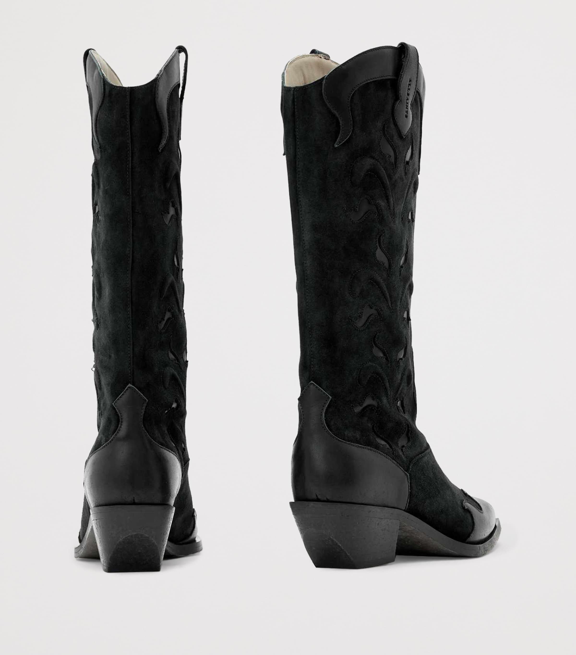 AllSaints Suede Dolly Cowboy Boots 47 Black Image 5
