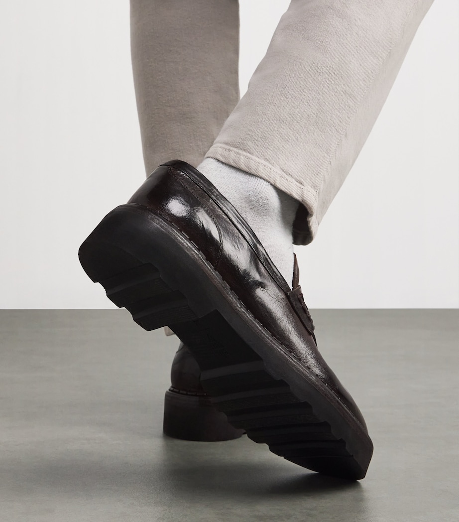 Calfskin Moccasin Penny Loafers CACAO Image 2