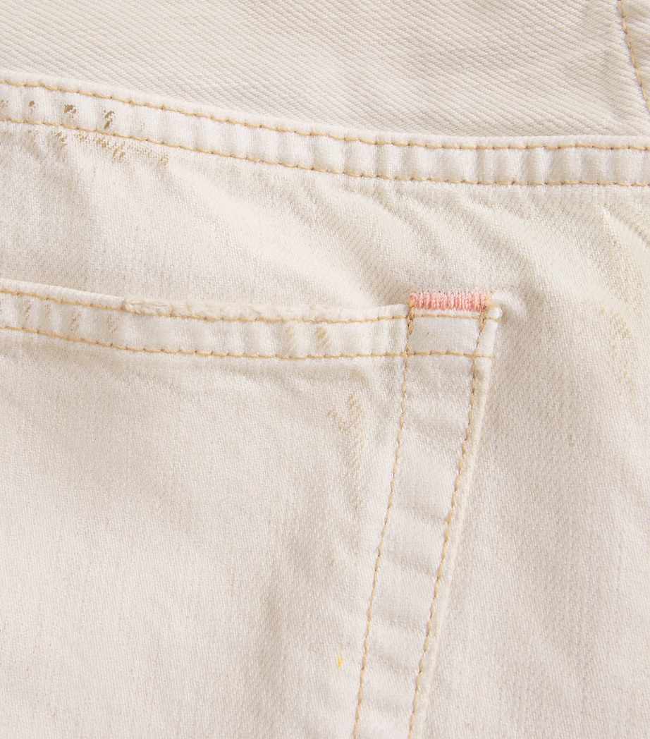 Acne Studios Womens Paint-Splattered Wide-Leg Jeans White Image 6
