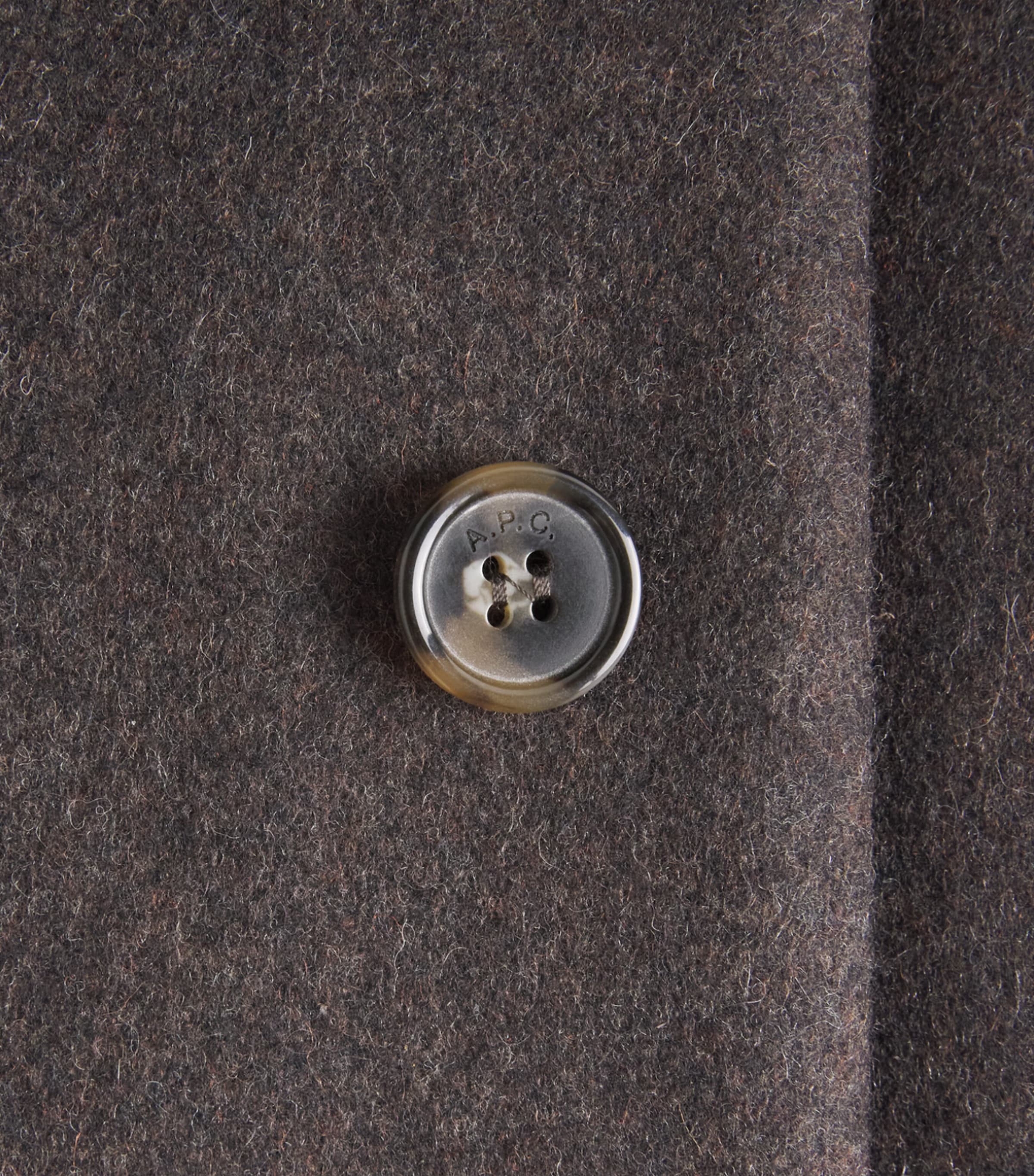 A.P.C. Mens Wool-Blend Auster Overcoat Pca Marron Chine Image 6
