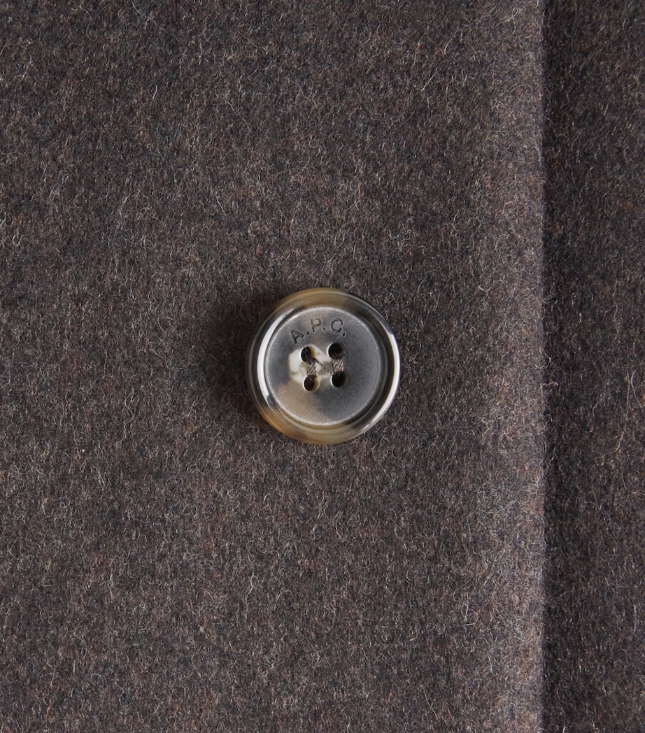 A.P.C. Mens Wool-Blend Auster Overcoat Pca Marron Chine Image 6