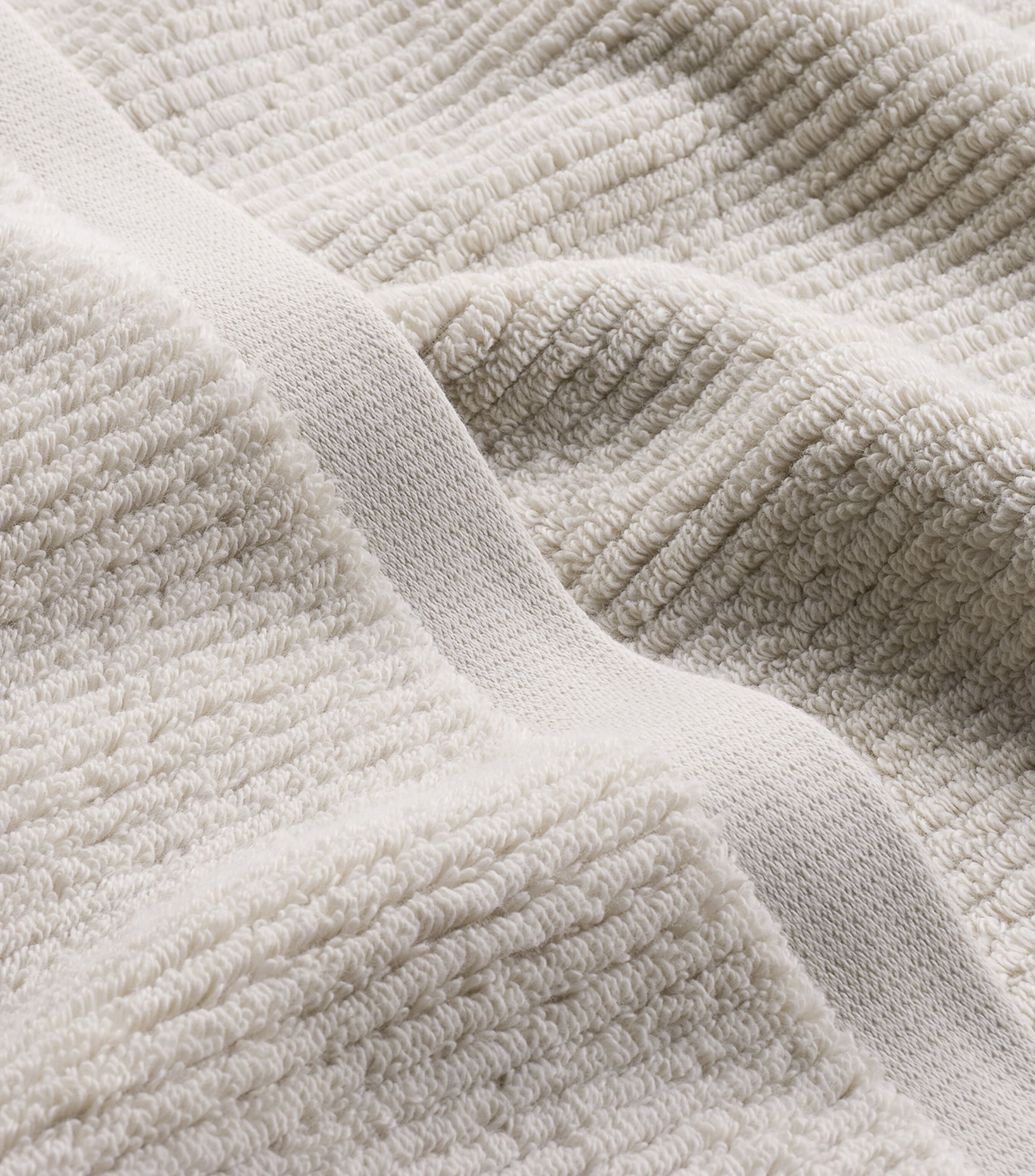 Hamam Organic Cotton Raya Hand Towel (50cm x 100cm) Bone Image 2