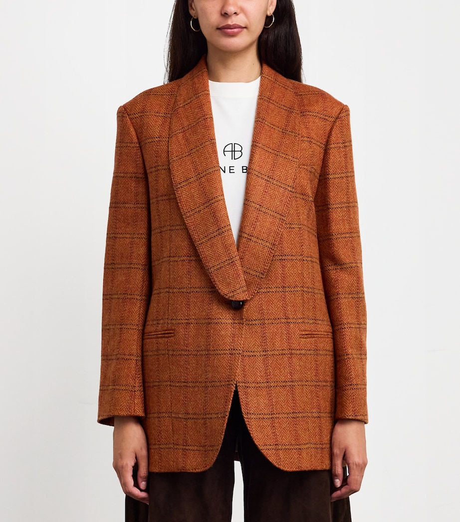 Wool-Blend Check Jacket ORANGE Image 3