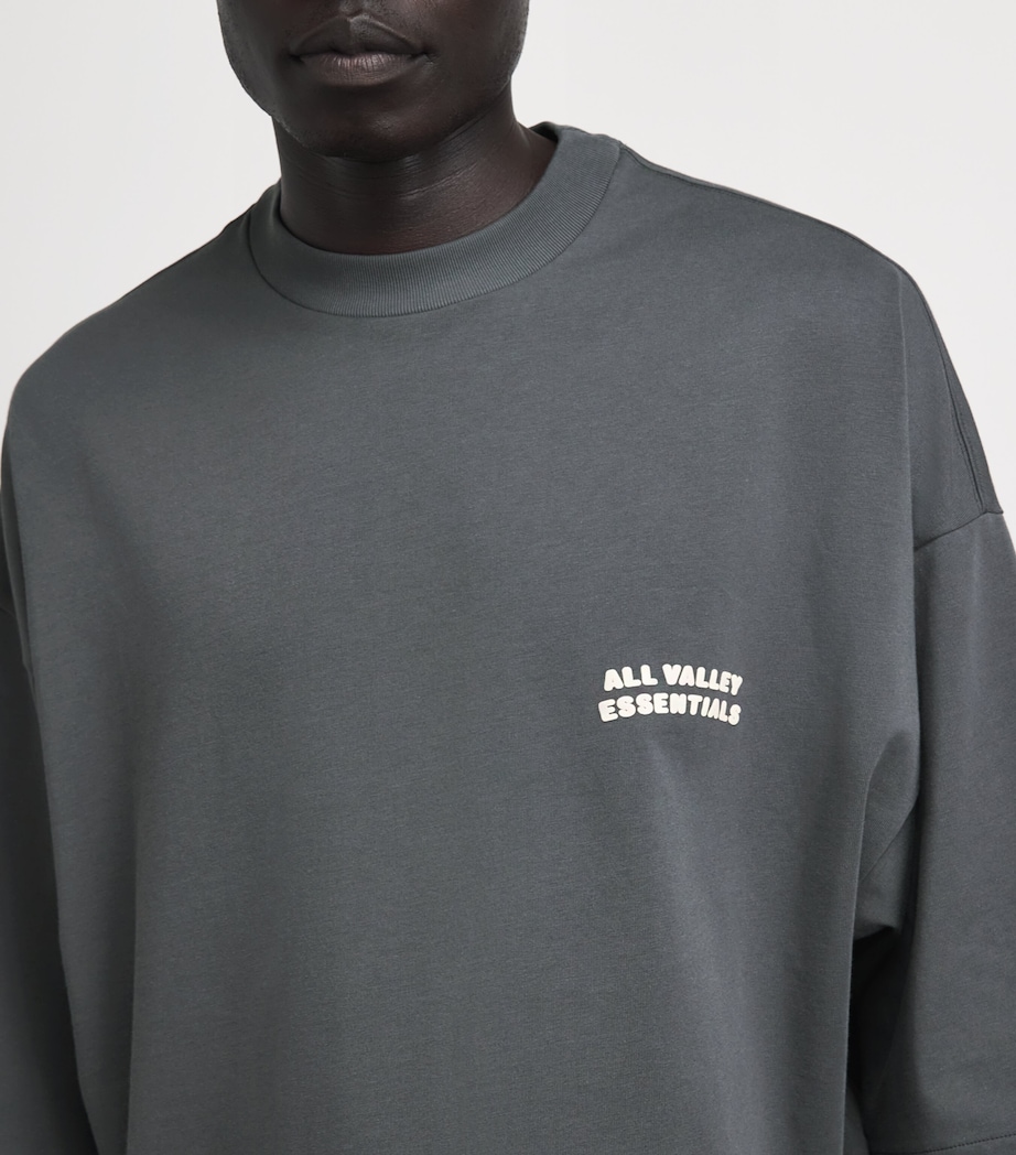 FEAR OF GOD ESSENTIALS Mens Cotton Boxy Merch T-Shirt Iron Grey Image 3