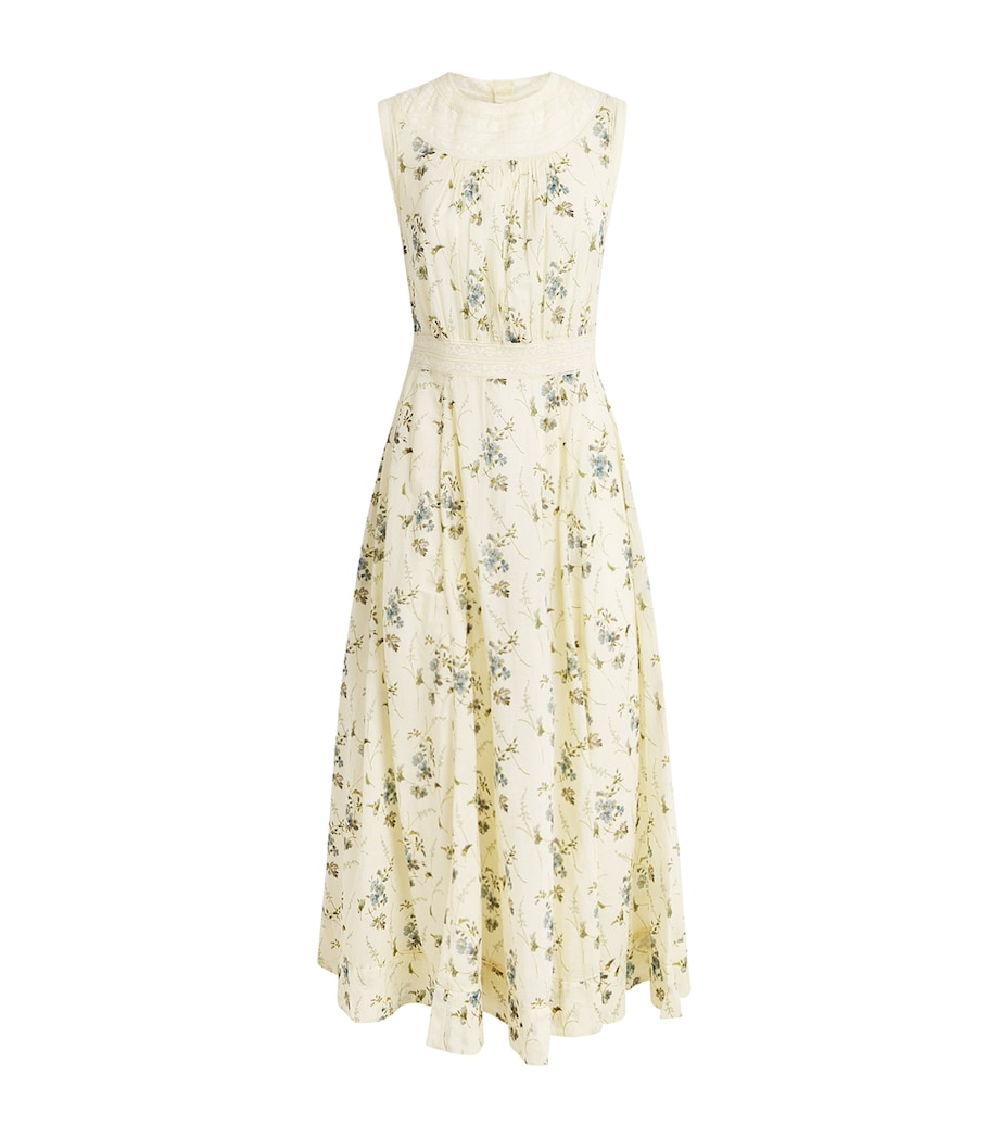 DÔEN Womens Organic Cotton Liliane Midi Dress Crme Ctrn Prairie Rs Image 1