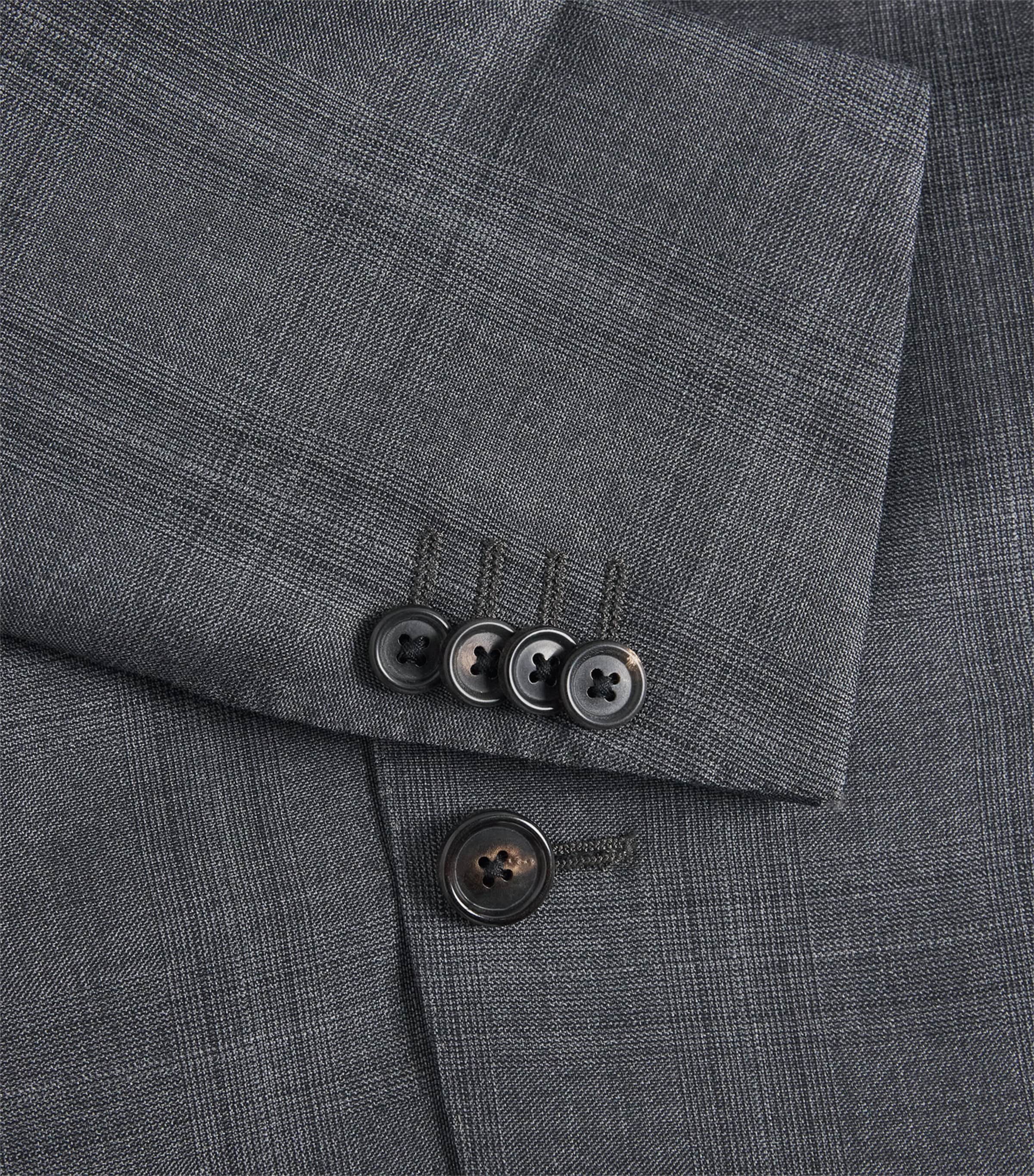 Corneliani Mens Wool 2-Piece Suit Gry Melange Drk Image 7