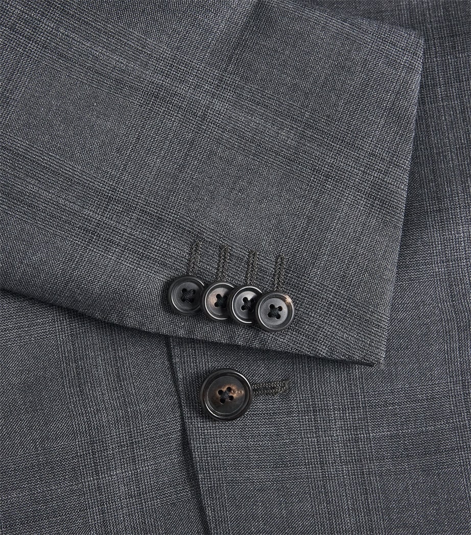Corneliani Mens Wool 2-Piece Suit Gry Melange Drk Image 7
