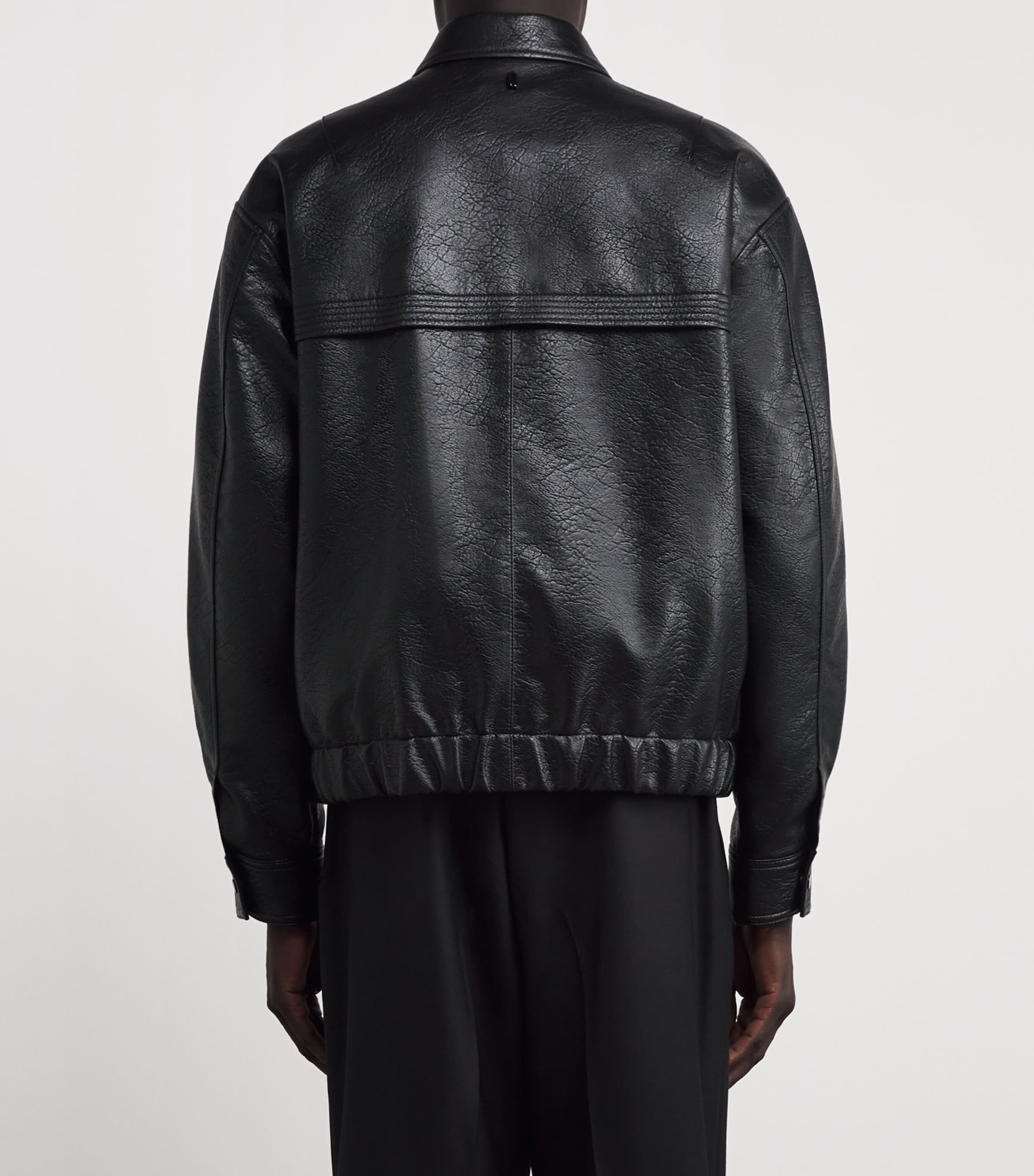 Le 17 Septembre Mens Faux Leather Jacket Black Image 4