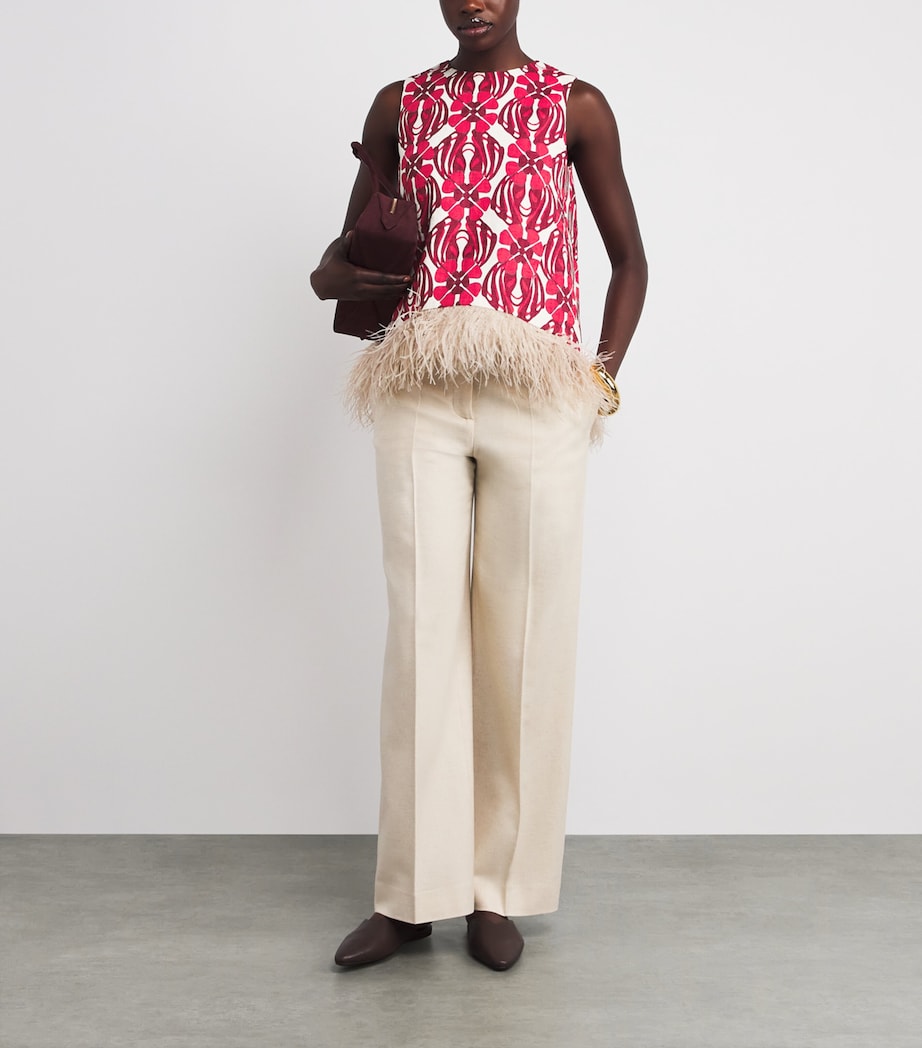 Ostrich Feather-Trim La Scala Top RE01 CLOVER Image 2