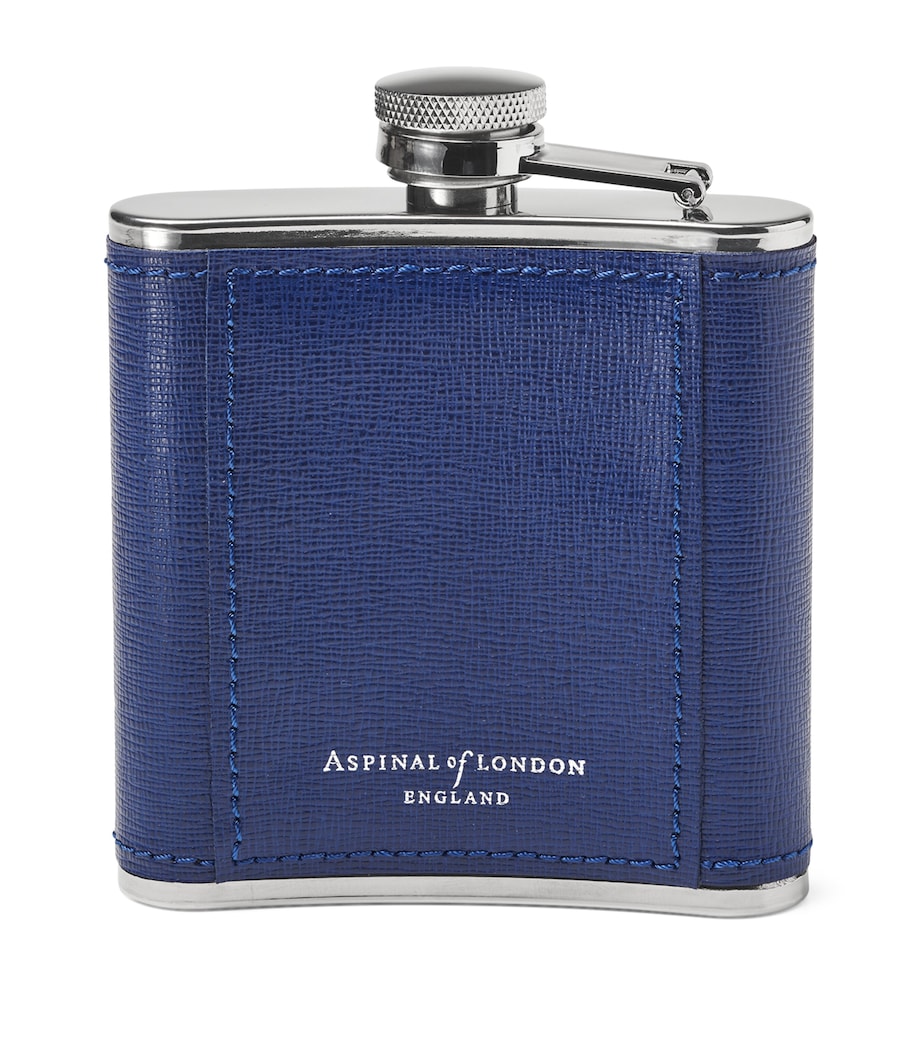 Leather Classic Hip Flask CASPIANBLUE Image 1