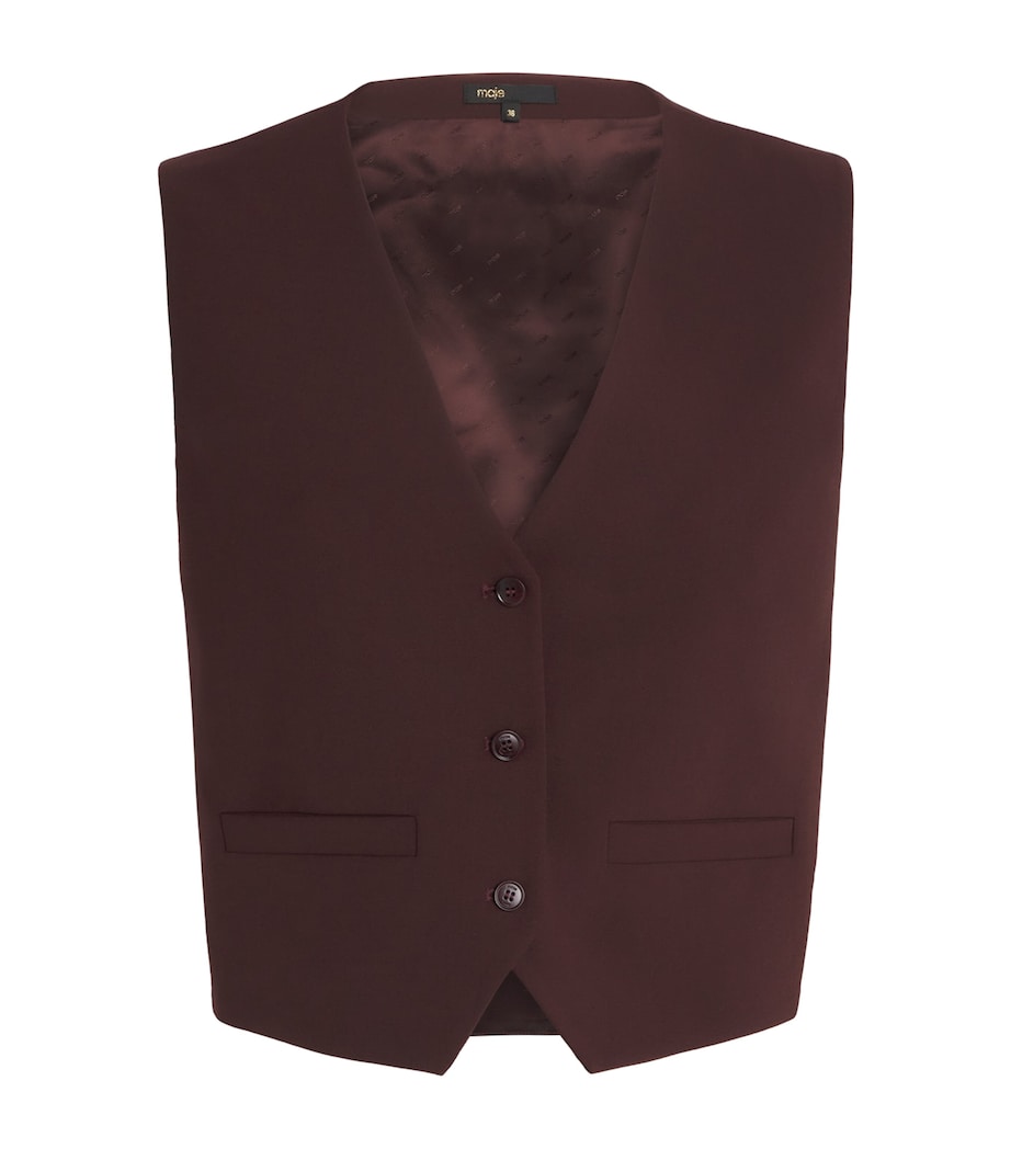 Wool-Blend Waistcoat BURGUNDY Image 1