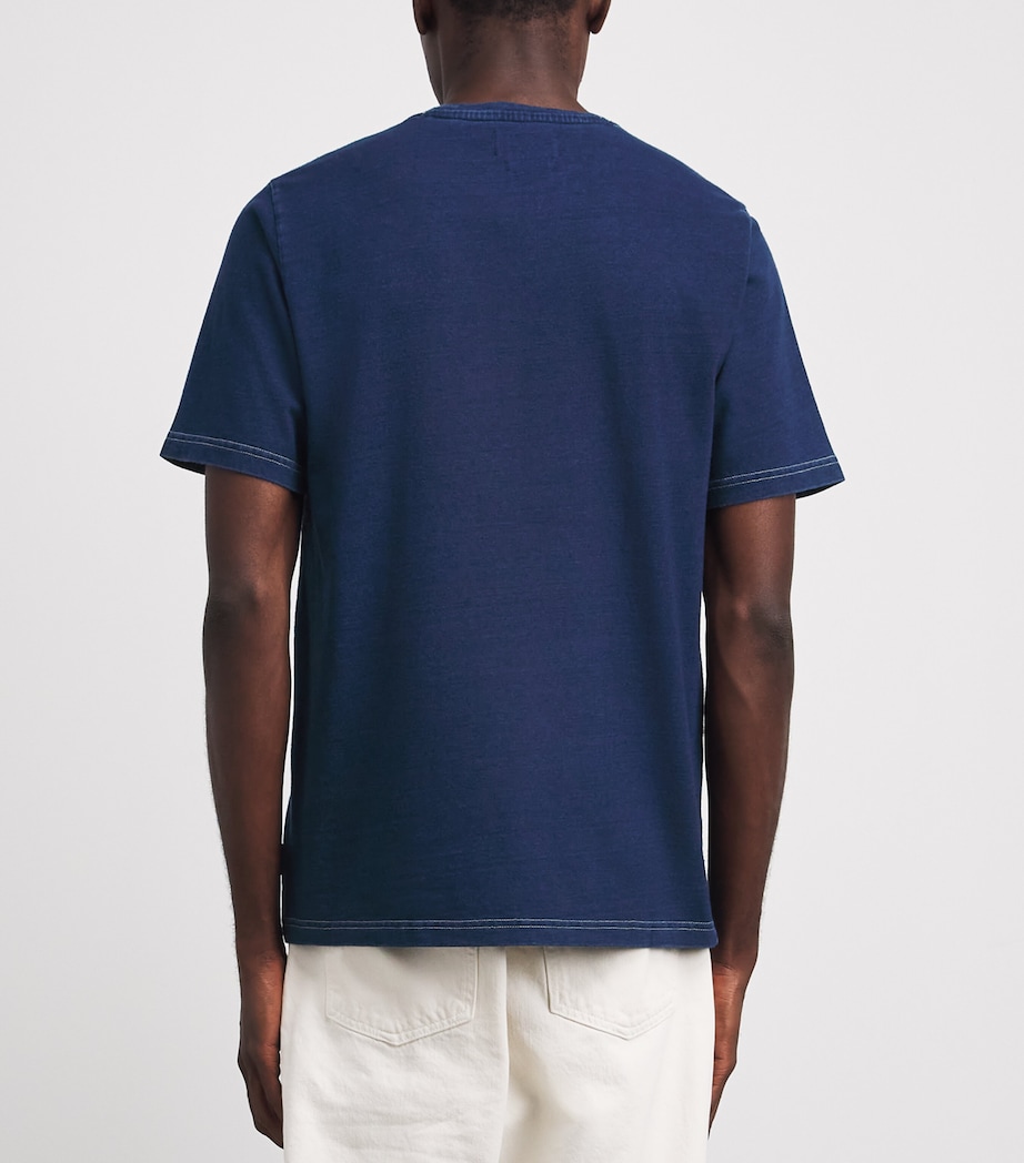 Oliver Spencer Mens Cotton Conduit Indigo T-Shirt Indigo Image 5