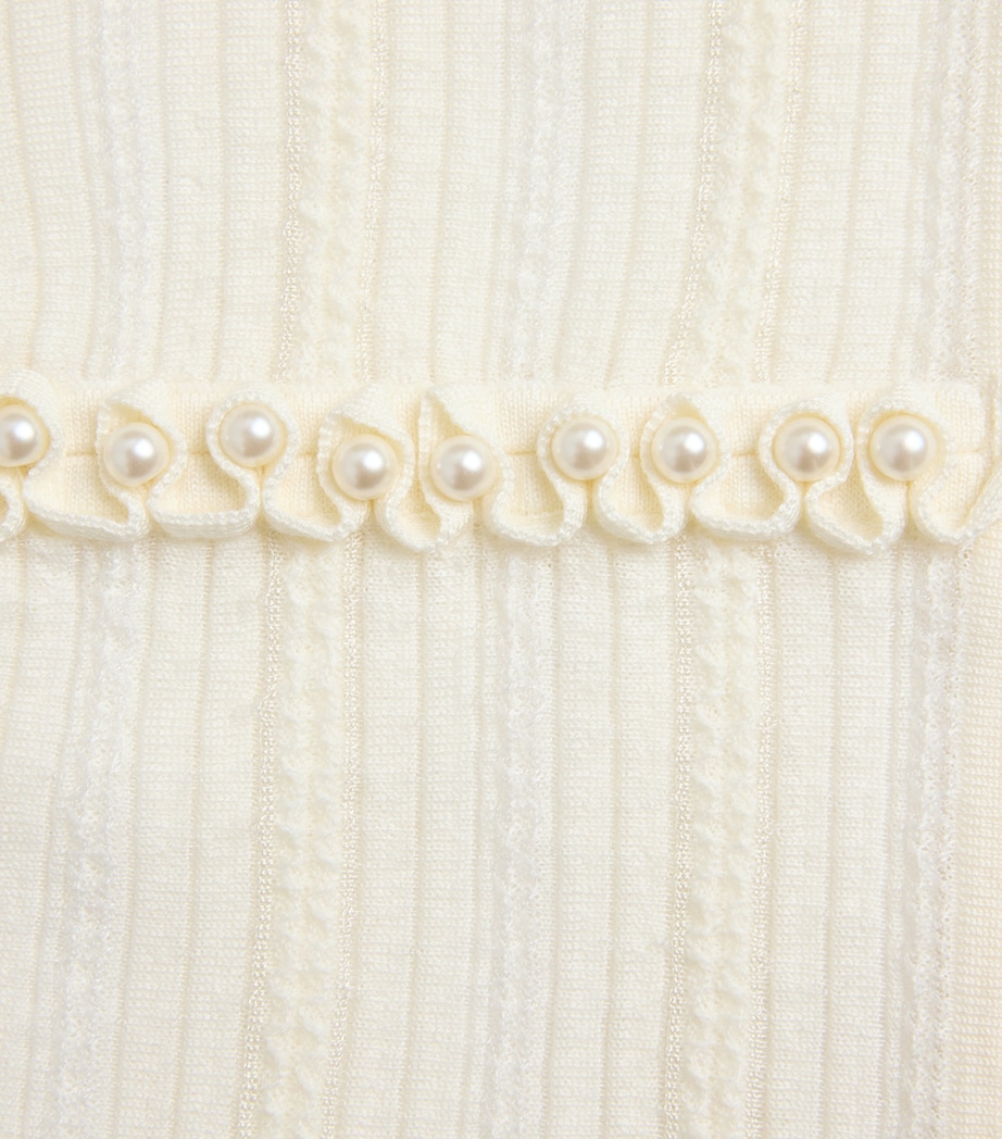 Sandro Paris Womens Knitted Sleeveless Bodysuit Ecru Image 6