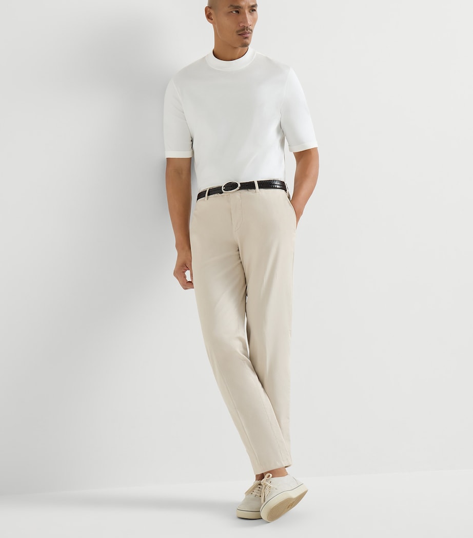 Brunello Cucinelli Mens Pima Cotton Comfort Gabardine Trousers Image 2