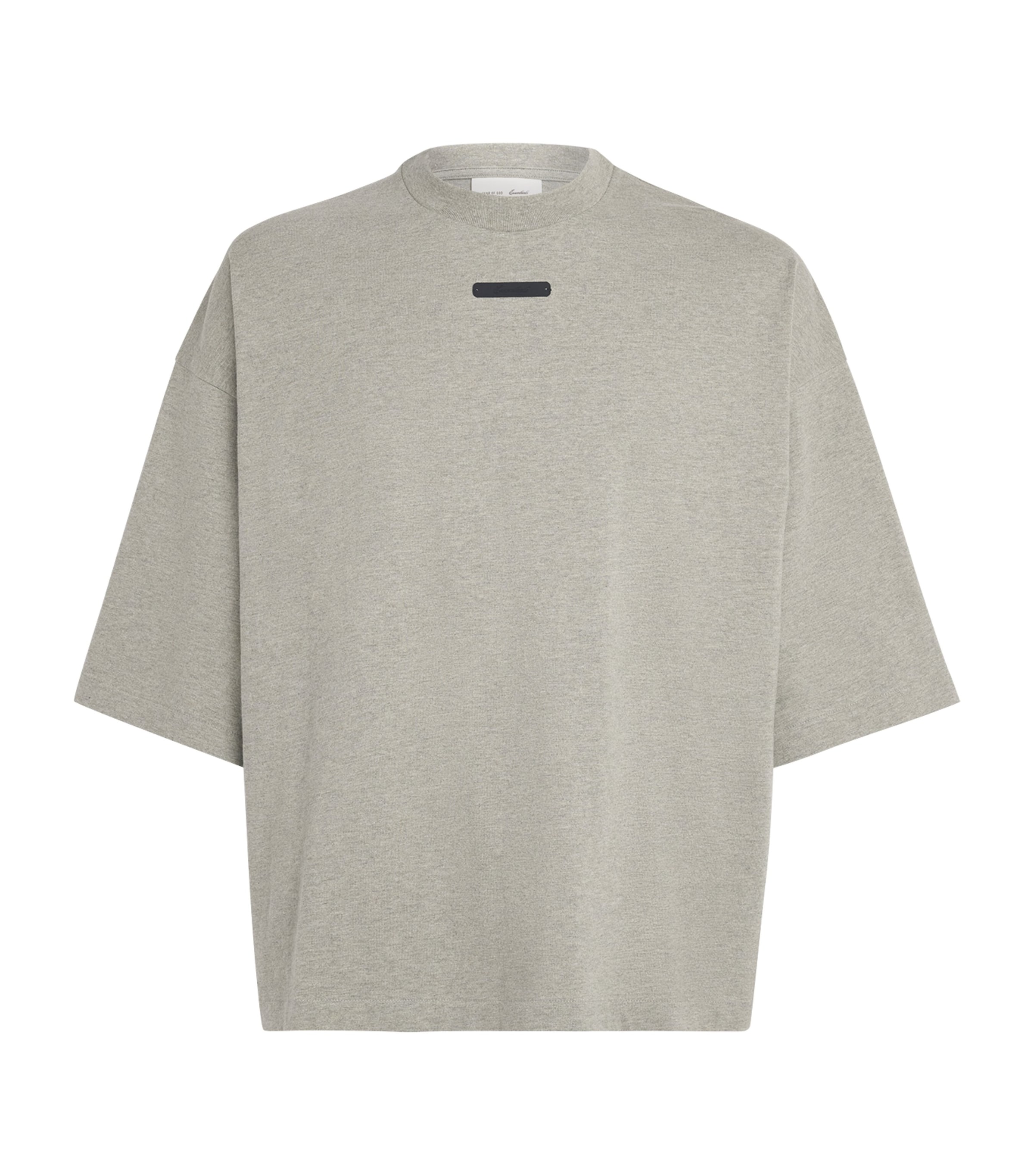 FEAR OF GOD ESSENTIALS Mens Cotton Merch T-Shirt Seal Heather Image 1