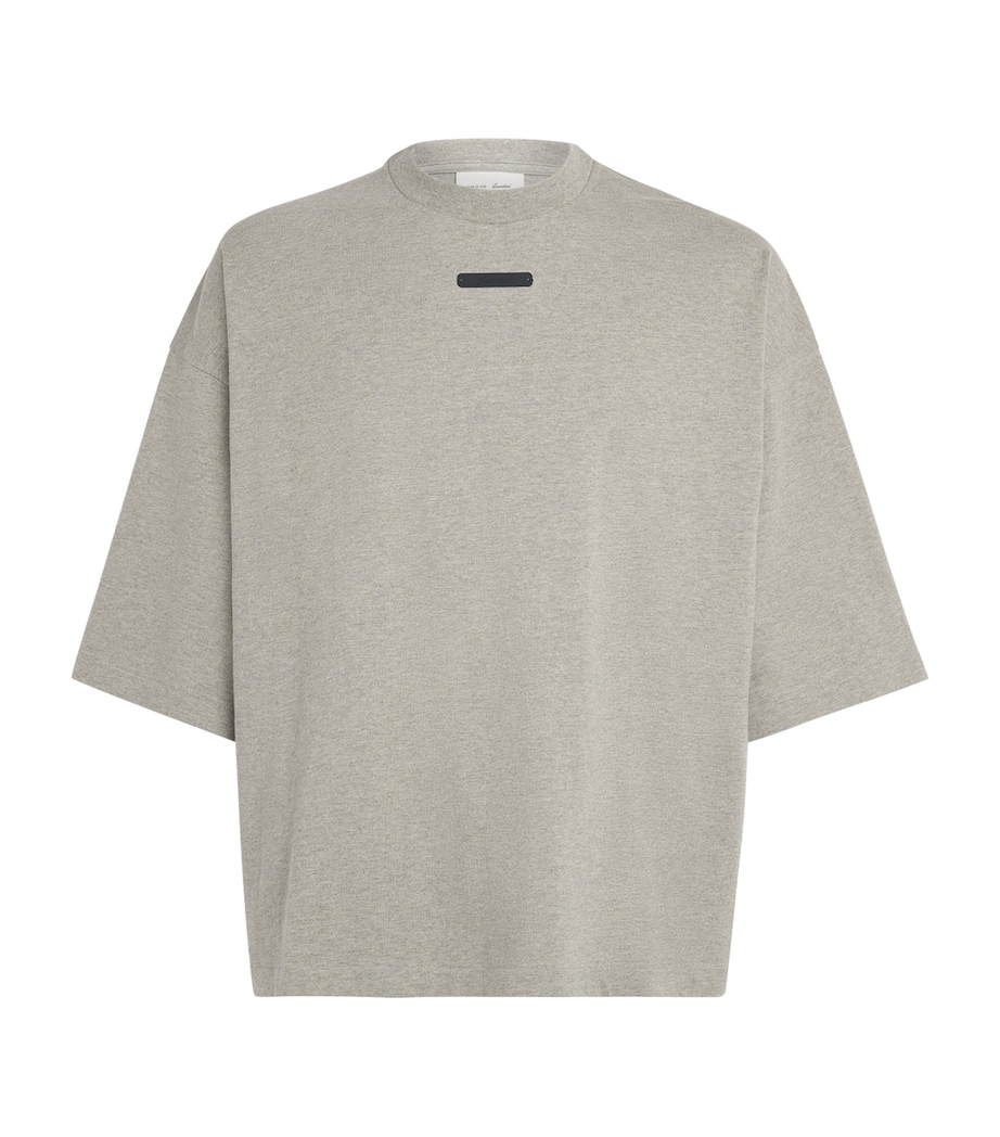 FEAR OF GOD ESSENTIALS Mens Cotton Merch T-Shirt Seal Heather Image 1