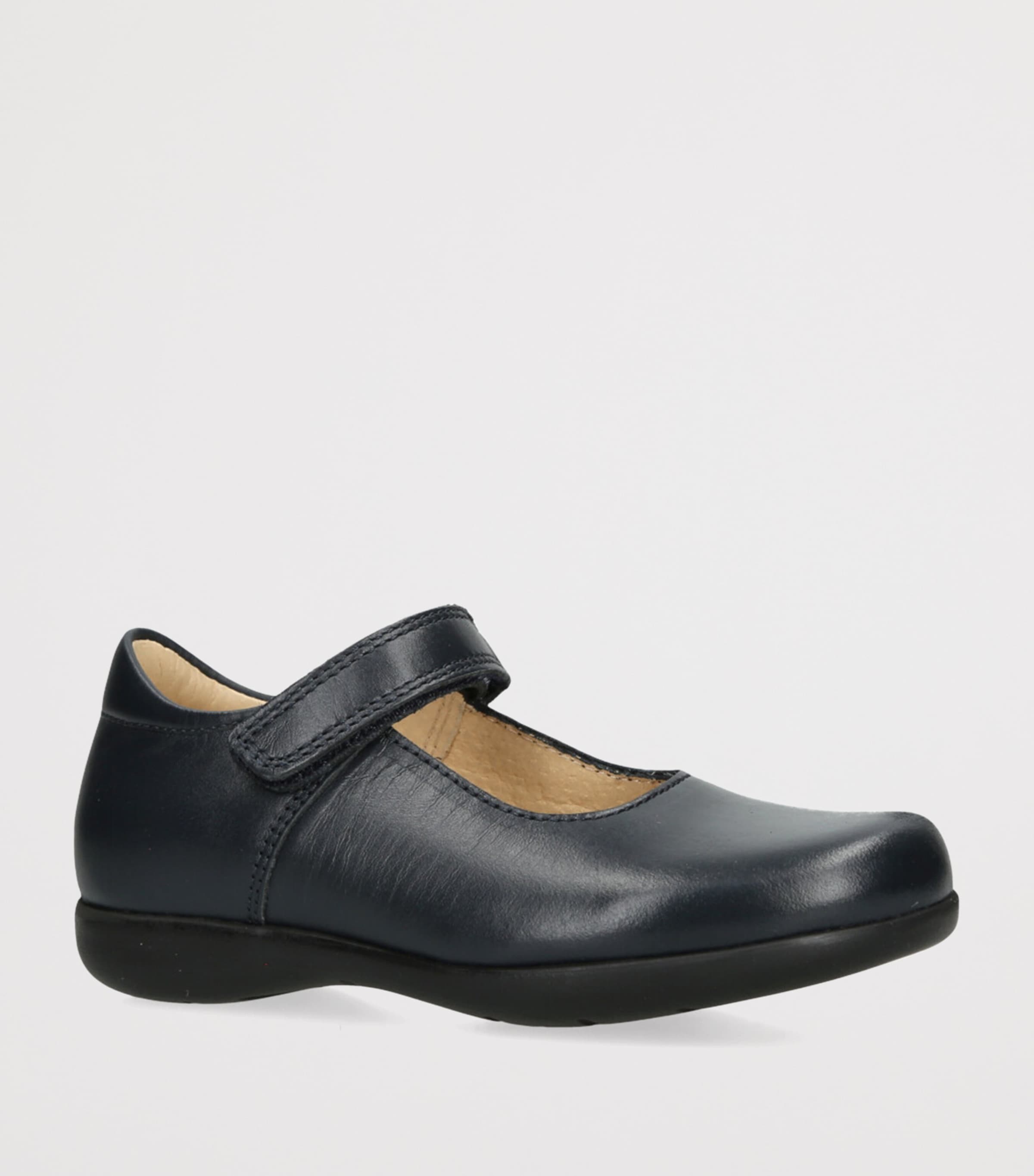 Trotters Leather Emily School Shoes Navy Image 3