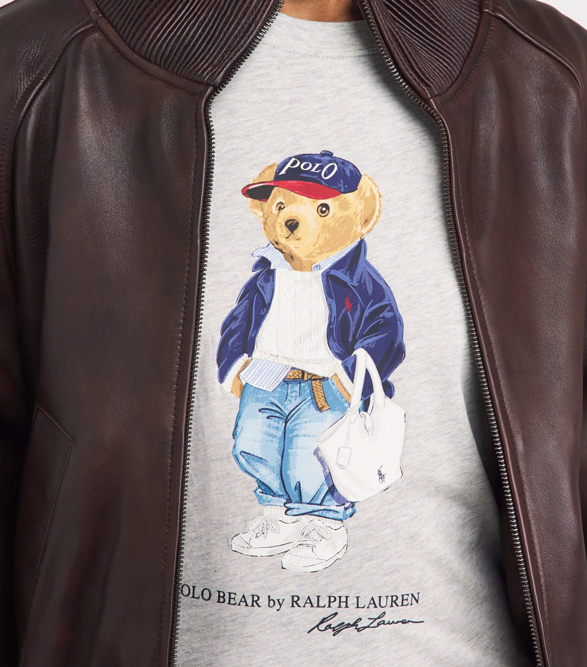Polo Ralph Lauren Womens Cotton Polo Bear T-Shirt Light Smoke Heather Image 3