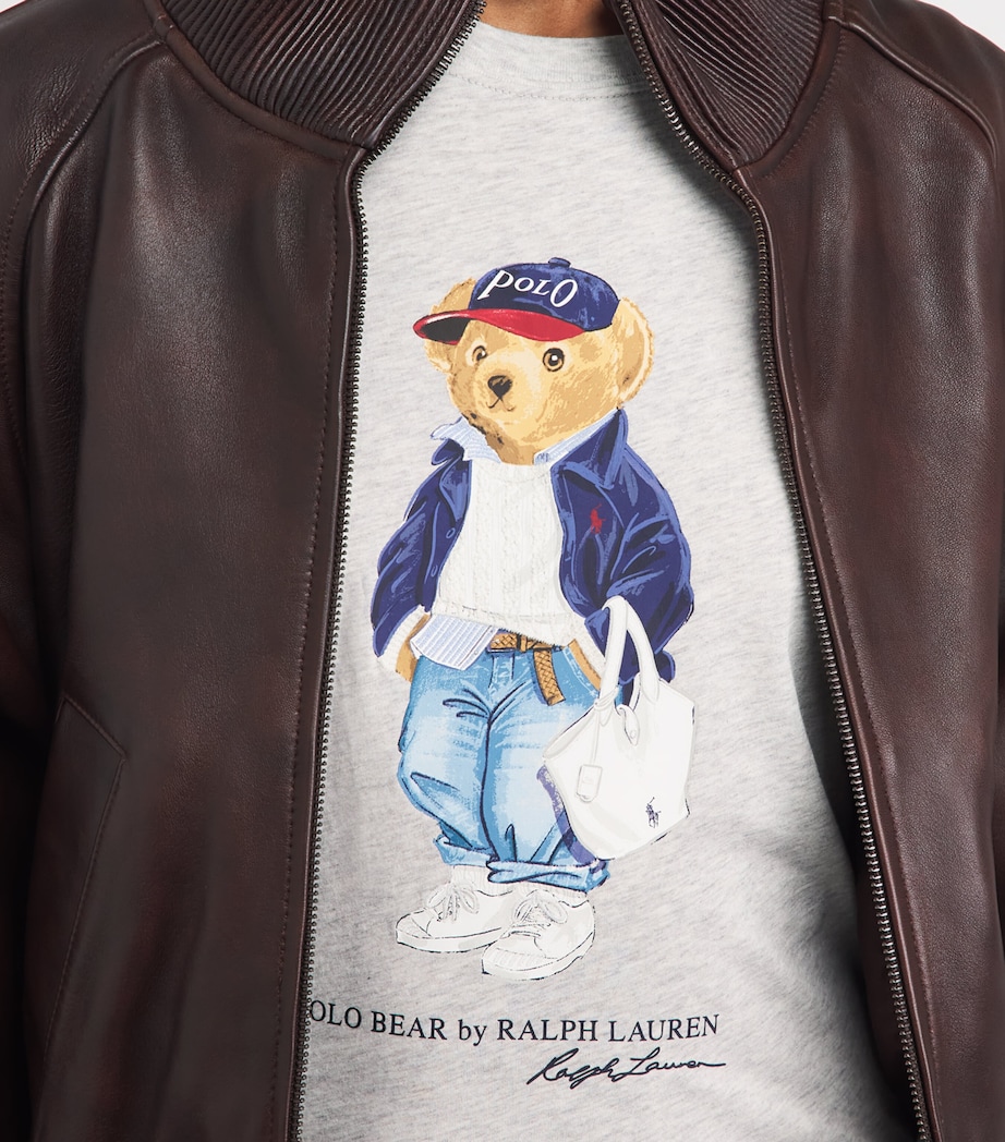 Polo Ralph Lauren Womens Cotton Polo Bear T-Shirt Light Smoke Heather Image 3