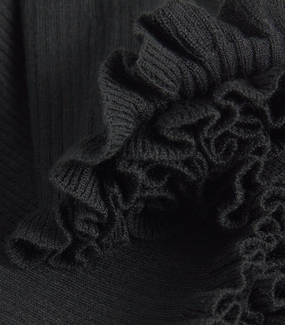 Flared Knit Trousers BLACK Image 5