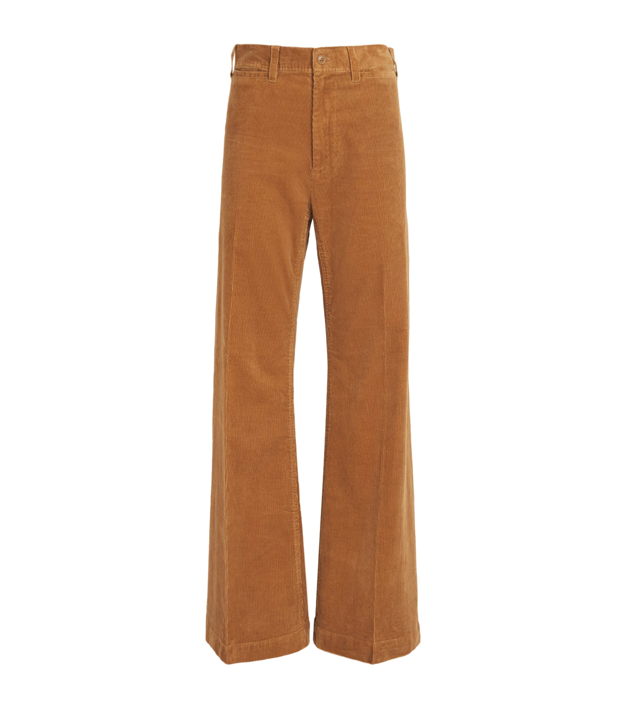 Polo Ralph Lauren Womens Corduroy Beaton Flare Trousers Tan Image 1