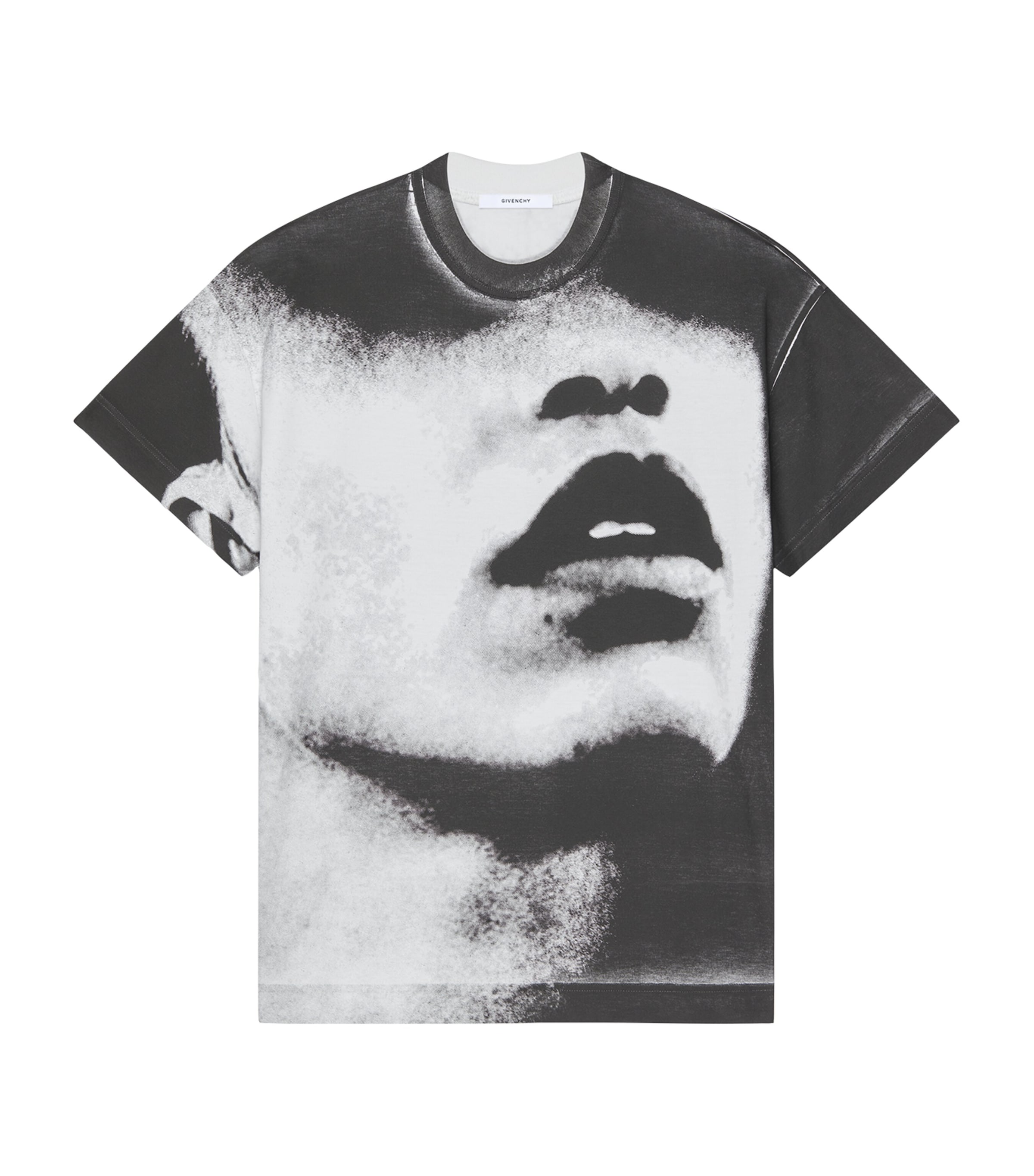 Givenchy Womens Cotton Portrait Print T-Shirt Black/white Image 1