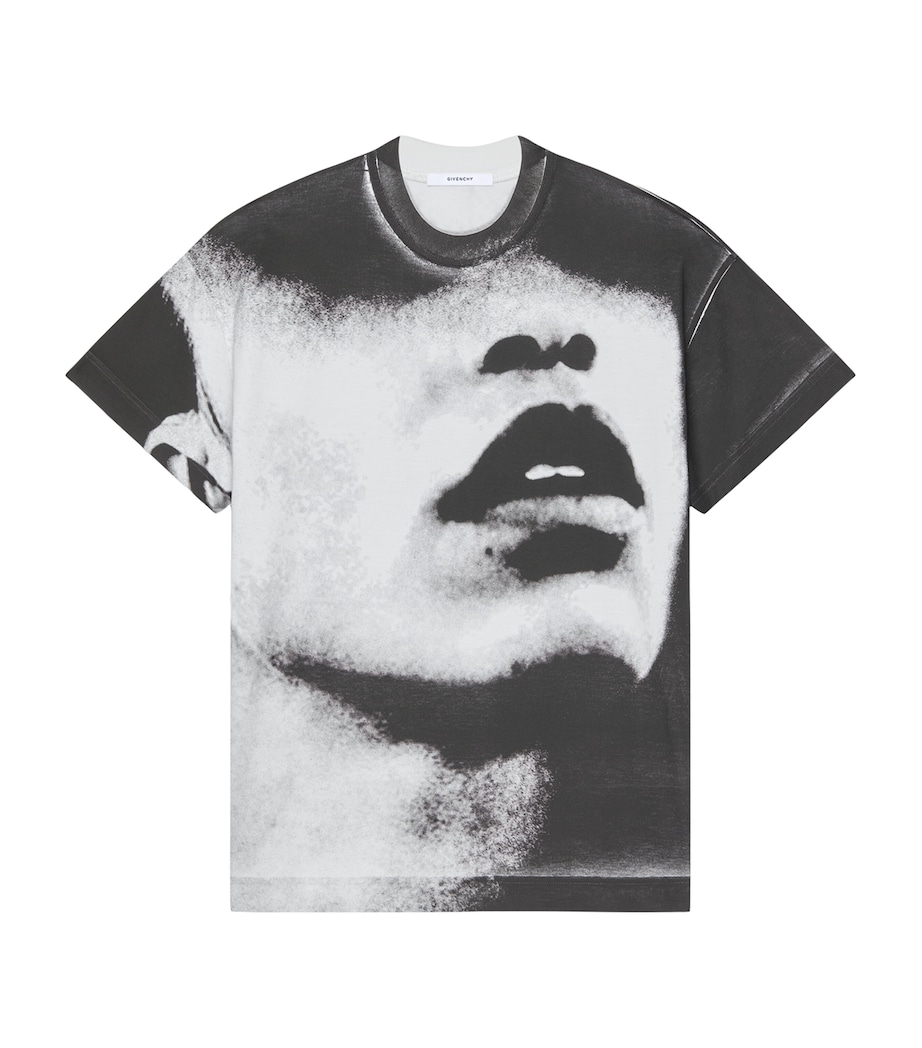 Givenchy Womens Cotton Portrait Print T-Shirt Black/white Image 1