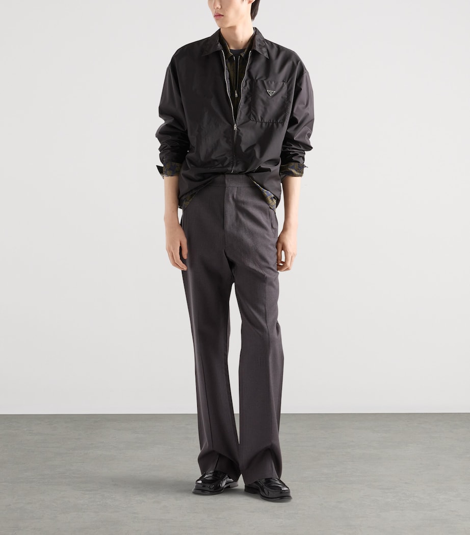 Prada Mens Re-Nylon Zipped Shirt Black Image 2