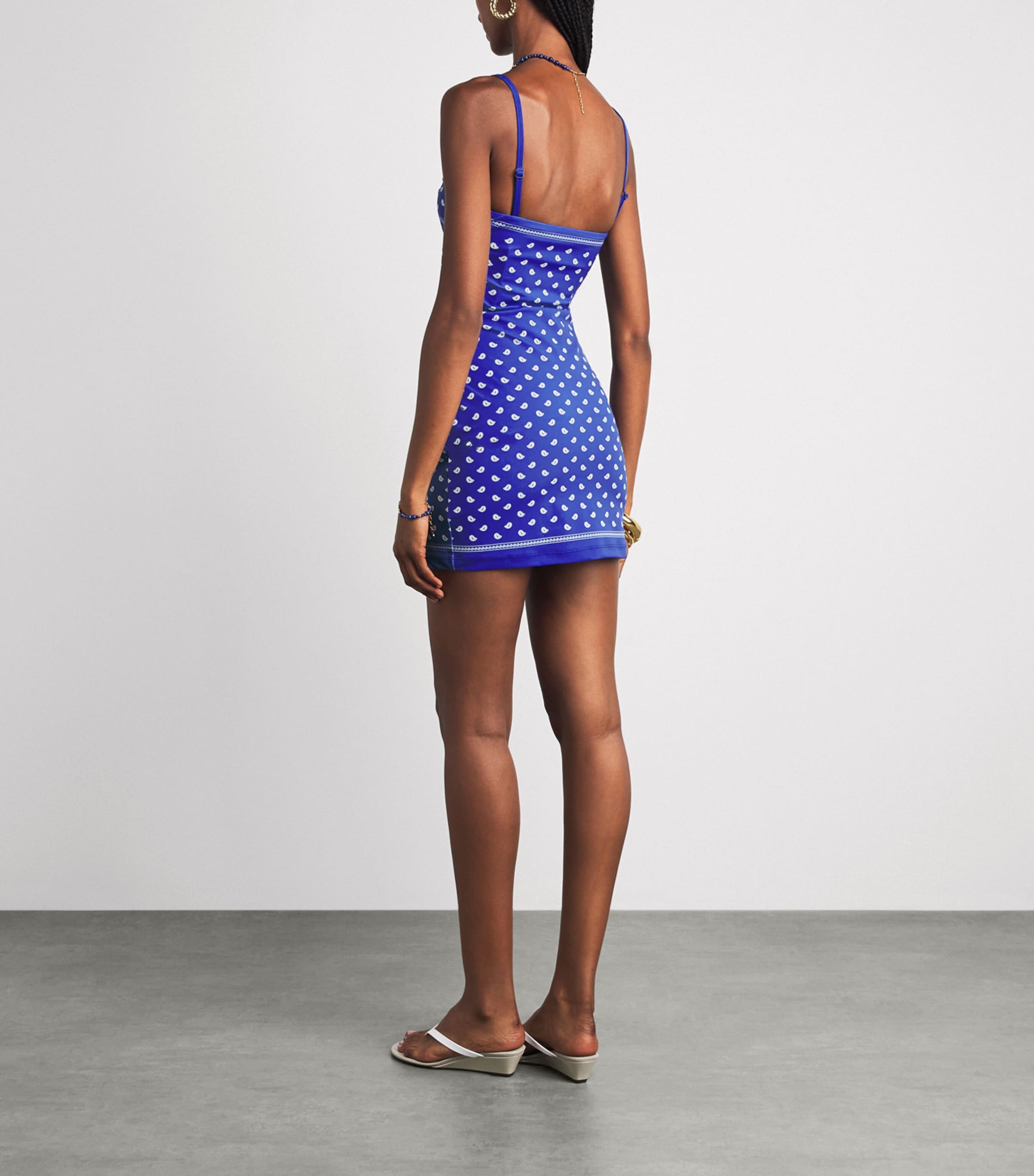 Christopher Esber Womens Bandana Orbit Mini Dress Indigo Bandana Print Image 4