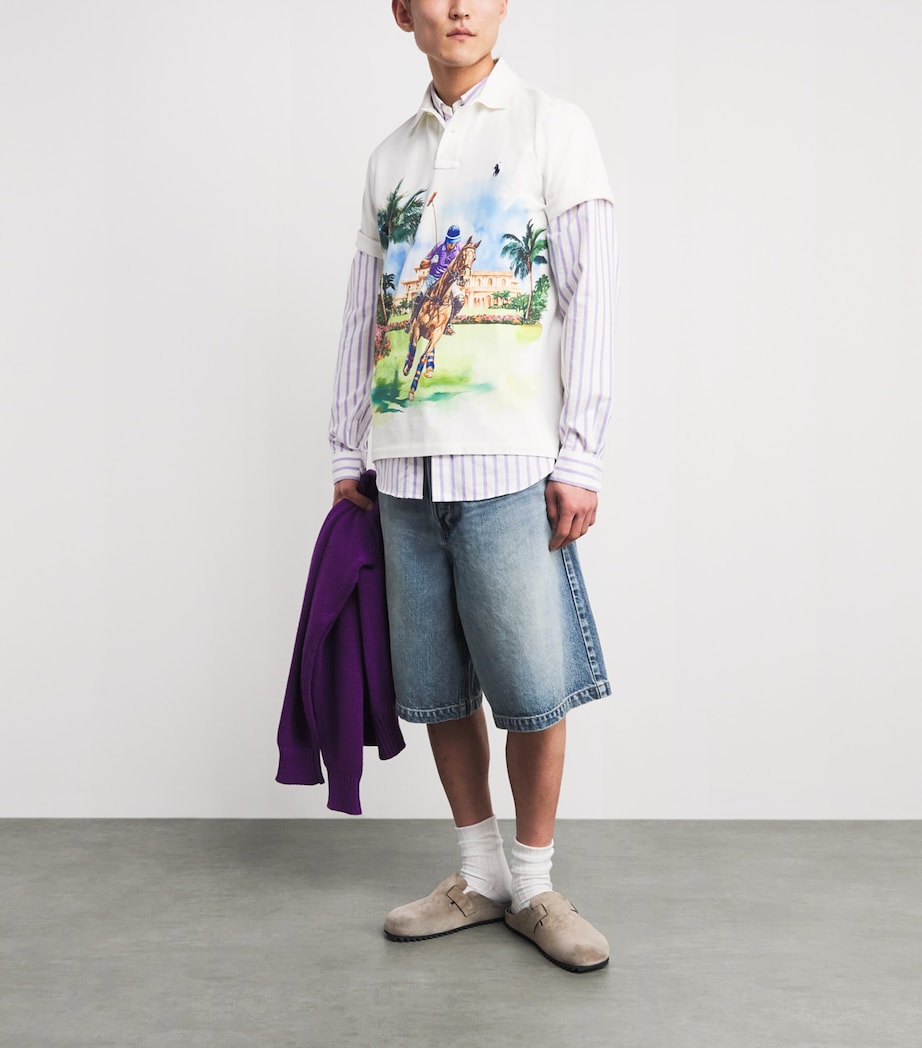 Polo Ralph Lauren Mens Cotton Polo Print Polo Shirt Polosociety Pstr Art Image 2