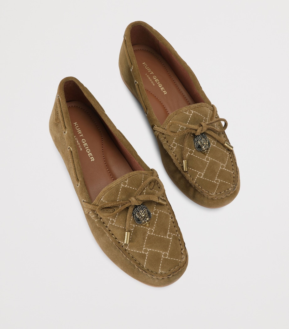 Kurt Geiger London Suede Eagle Moccasins Tan Comb Image 4