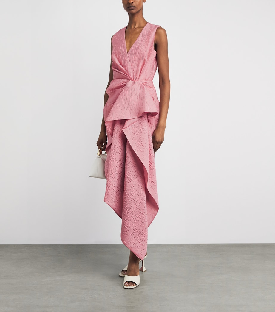 Roksanda Womens Cloqué Esra Midi Dress Rosado Image 2
