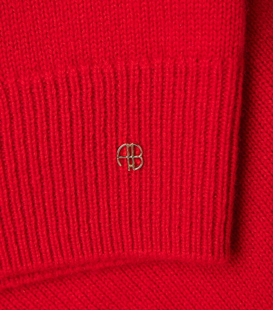 ANINE BING Womens Cashmere V-Neck Lee Sweater Red Image 6