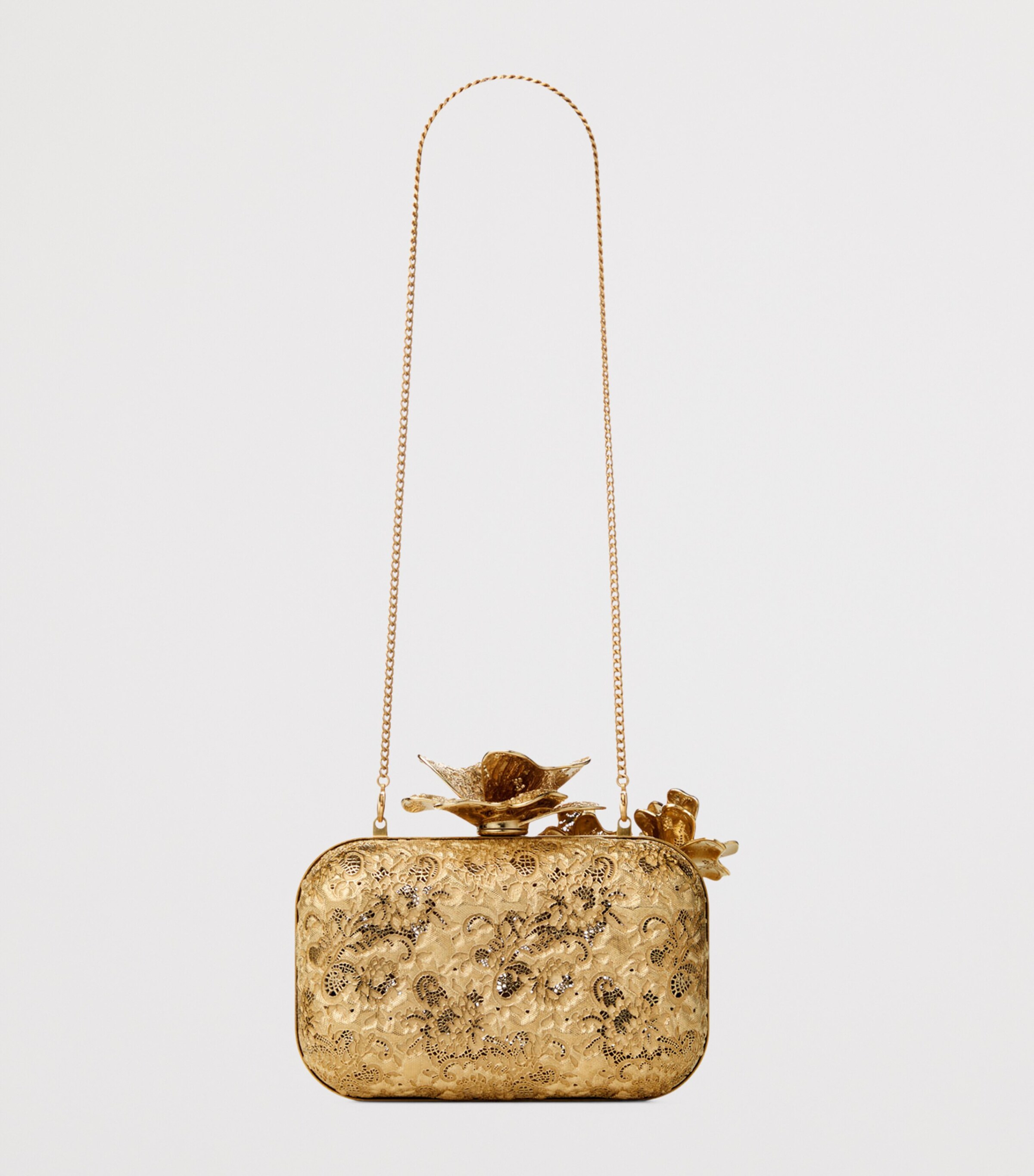 Jimmy Choo Cloud Metal Lace Clutch Bag Gold Image 4