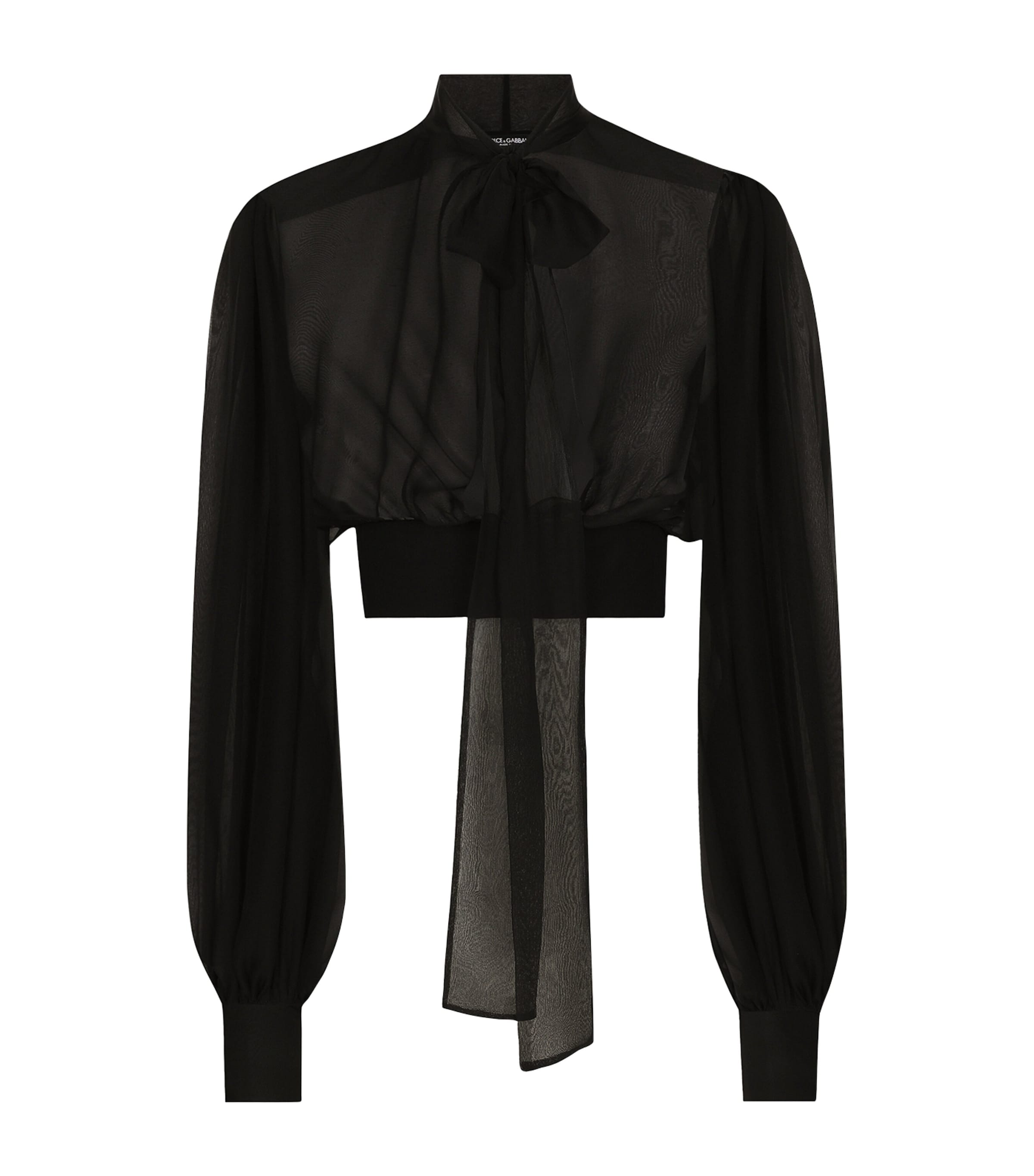 Shop Dolce & Gabbana Silk Pussybow Blouse