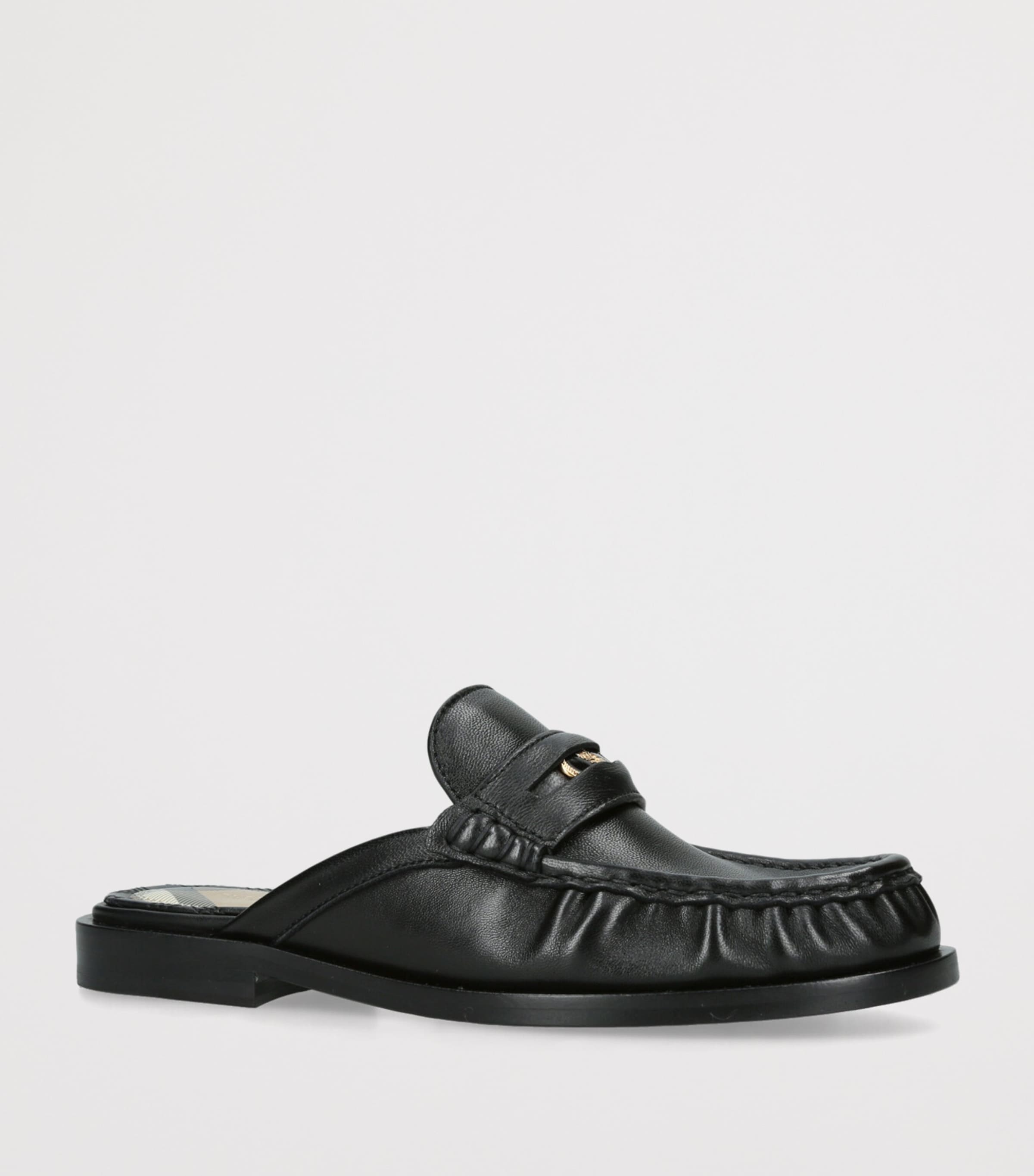 Leather Cadet Mules BROWN Image 3