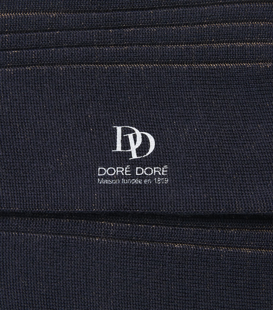Doré Doré Mens Wool-Blend Vanisé Socks. Marine Fa Image 2